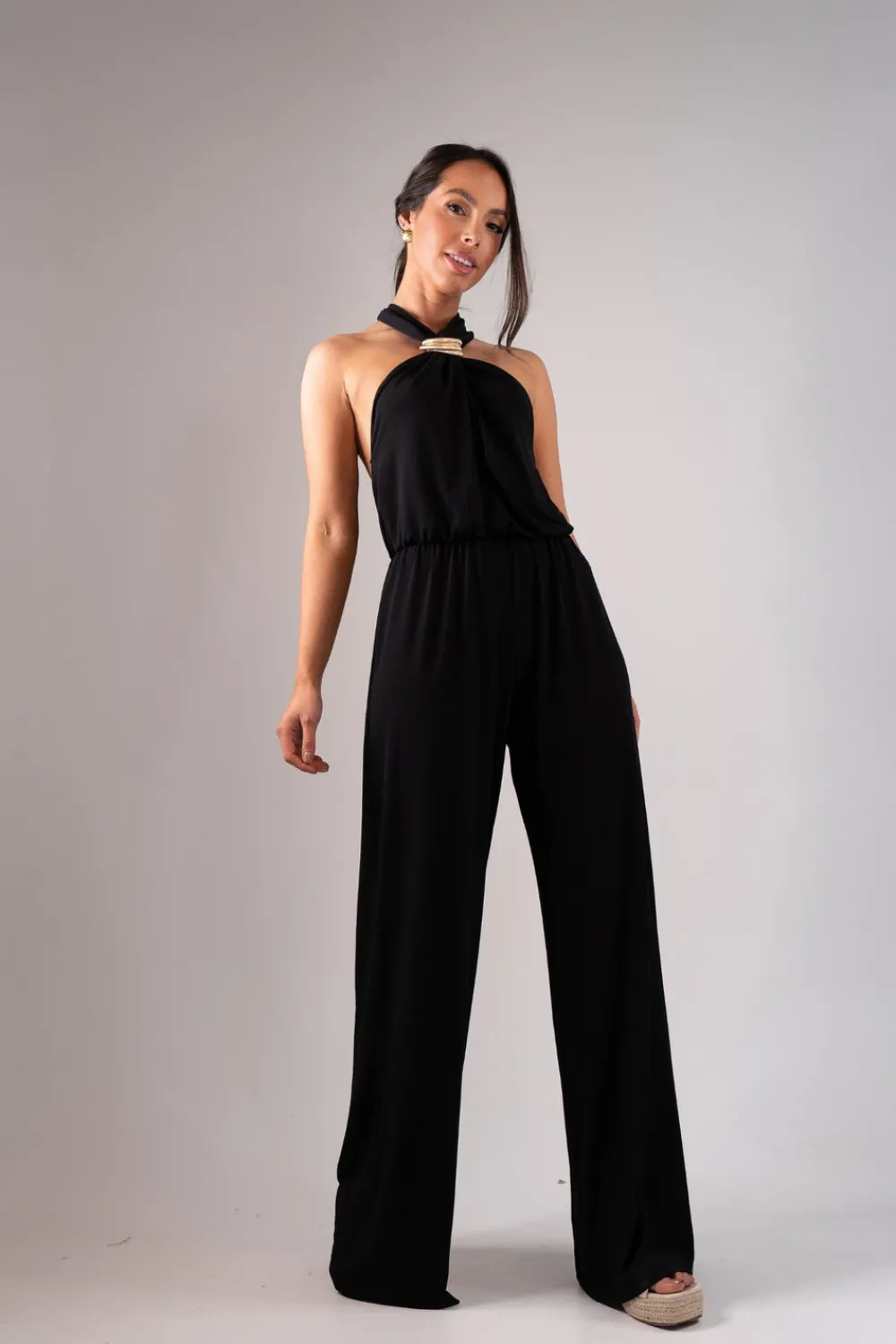 The Walk in Wardrobe Jumpsuits & Playsuits>Alana Halter Jumpsuit In Black