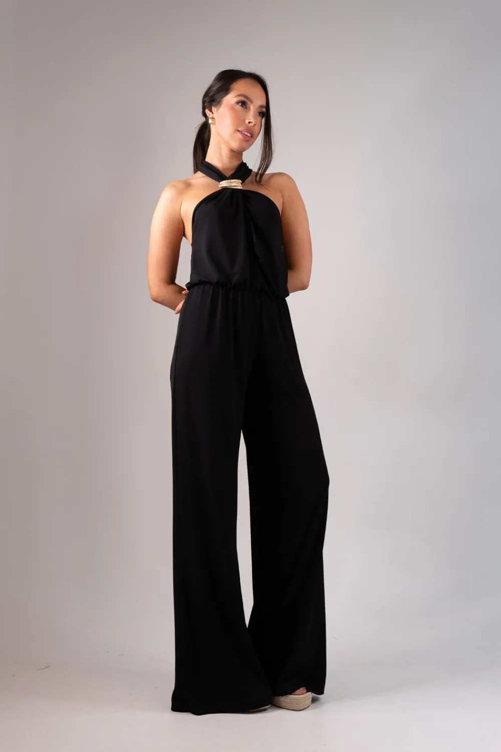 The Walk in Wardrobe Jumpsuits & Playsuits>Alana Halter Jumpsuit In Black