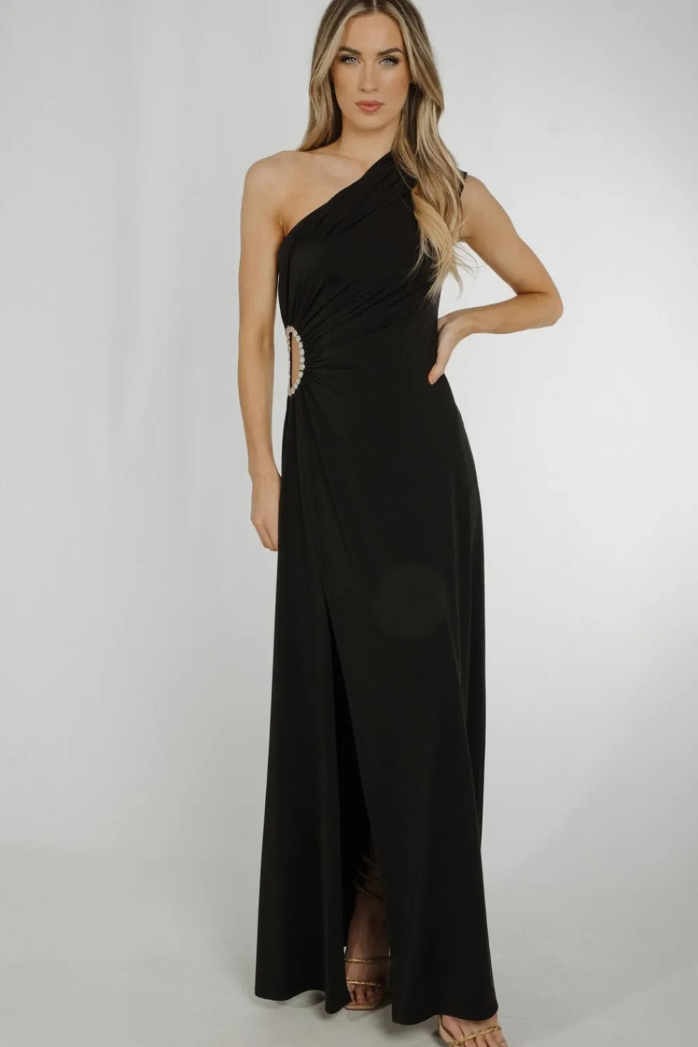 The Walk in Wardrobe Midi Dresses|Maxi Dresses>Alana One Shoulder Ruched Dress In Black