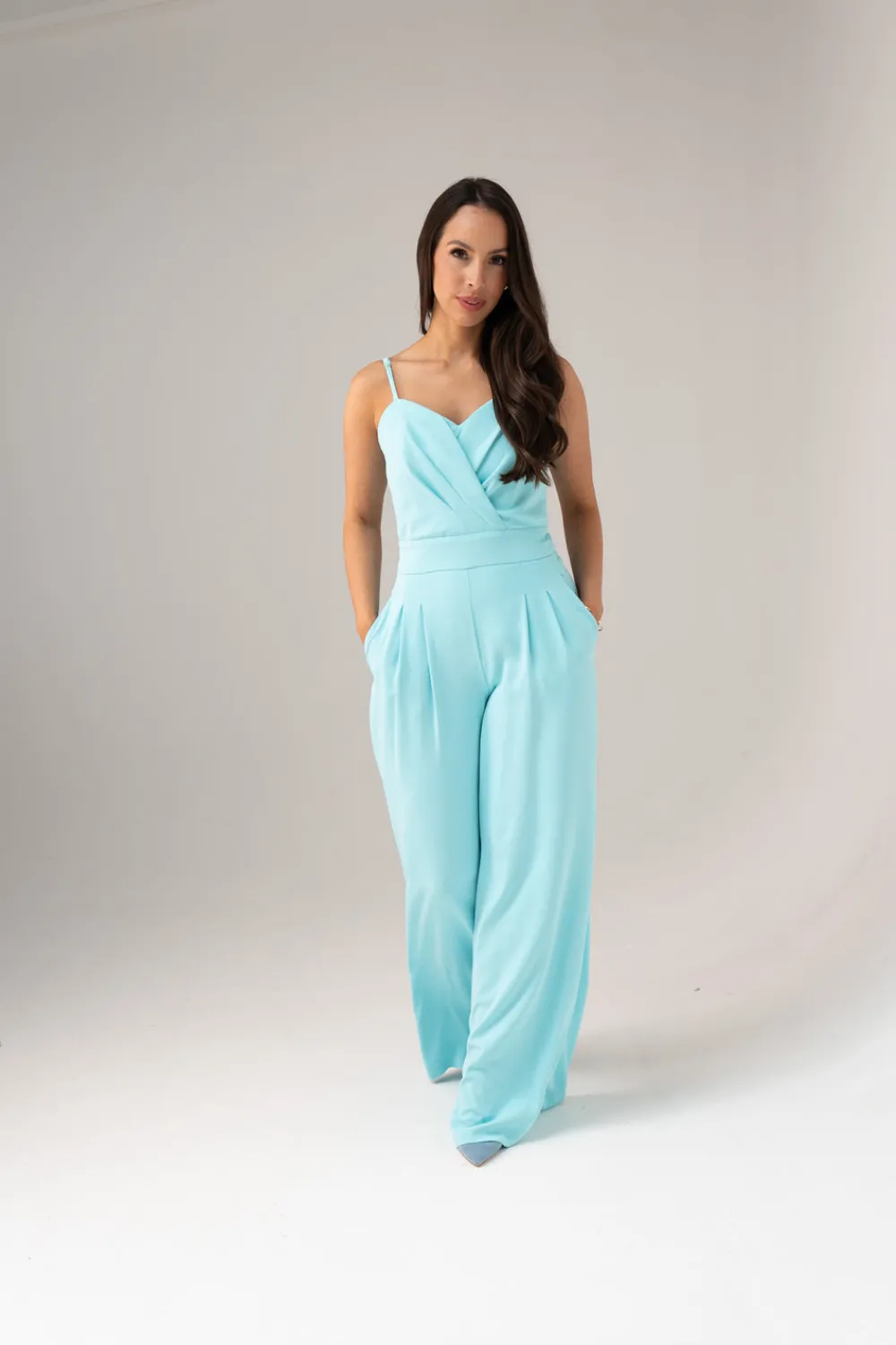 The Walk in Wardrobe Jumpsuits & Playsuits>Alana Pleat Front Jumpsuit In Blue
