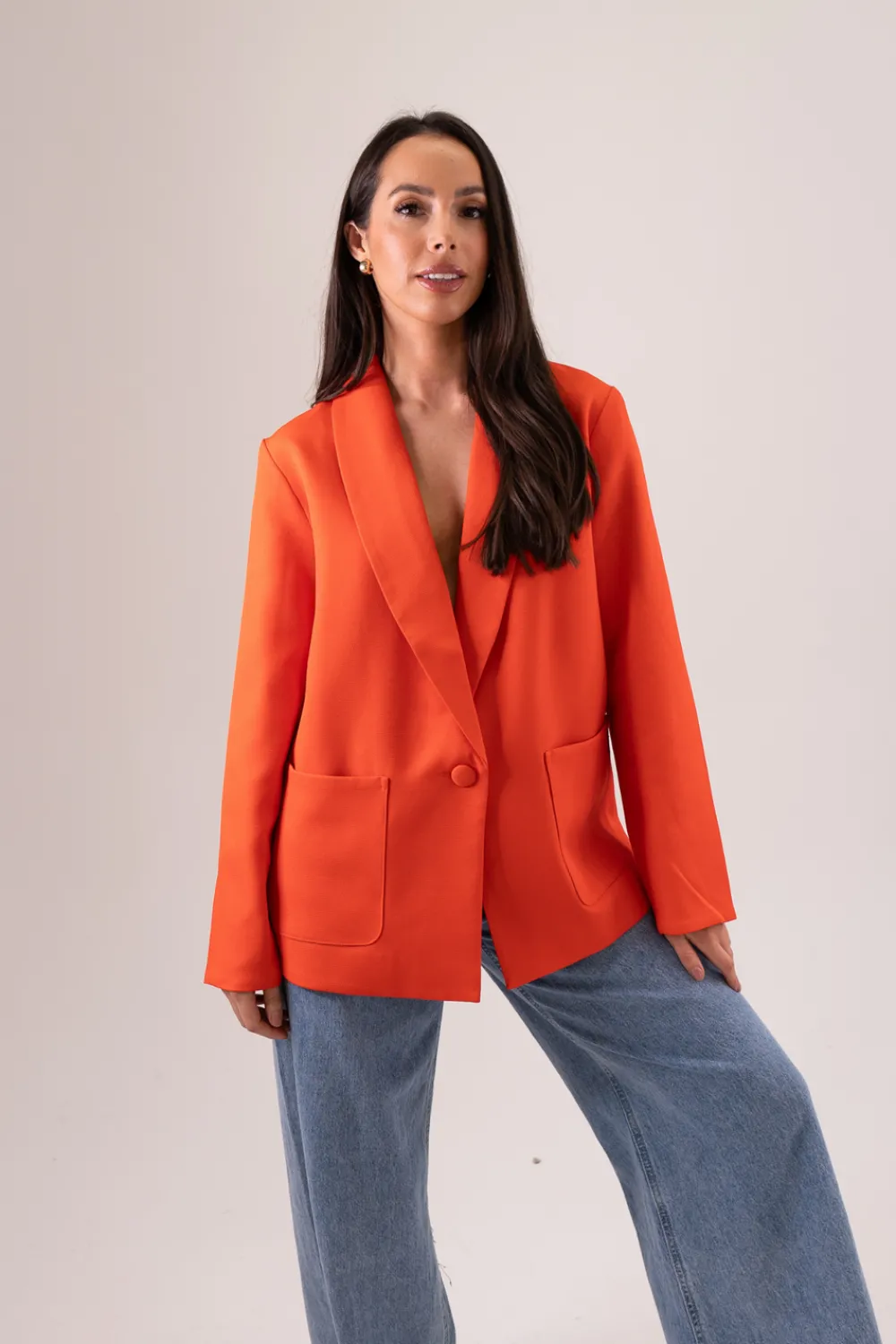 The Walk in Wardrobe Blazers>Becca Blazer In Coral Red