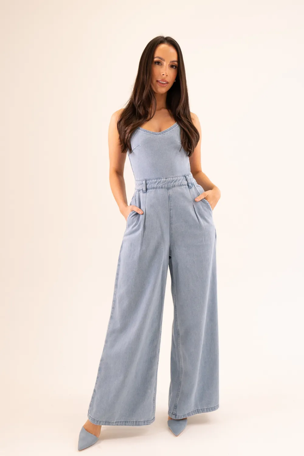 The Walk in Wardrobe Jumpsuits & Playsuits>Becca Denim Jumpsuit In Light Wash