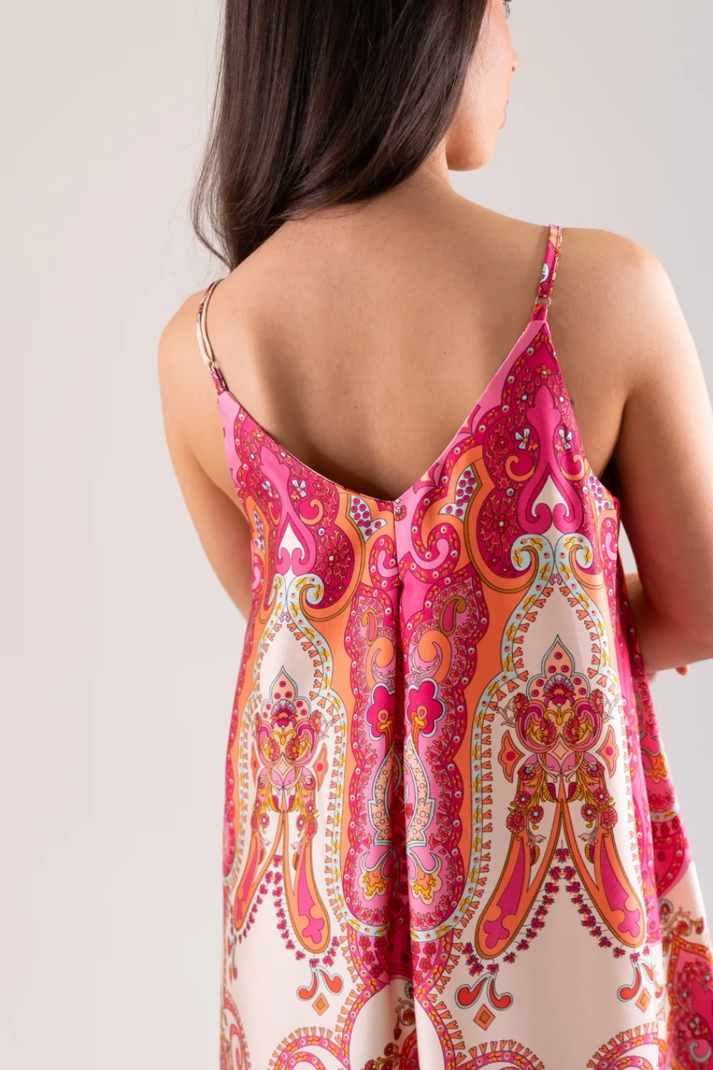 The Walk in Wardrobe Maxi Dresses>Becca Maxi Slip Dress In Pink Print