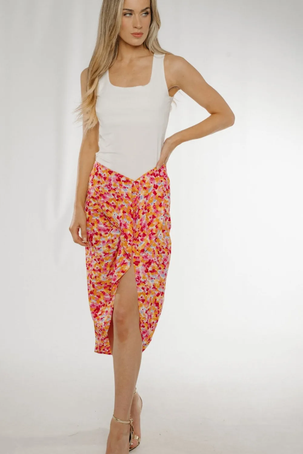 The Walk in Wardrobe Skirts & Skorts>Becca Slip Skirt In Red Multi