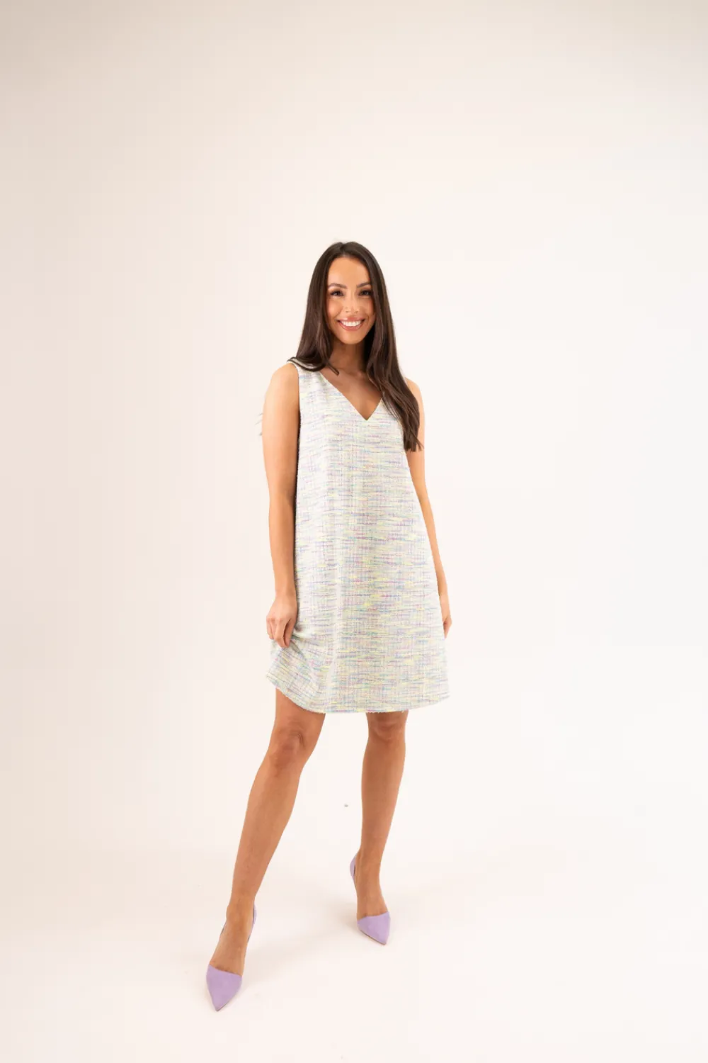 The Walk in Wardrobe Mini Dresses>Becca Tweed Mini Dress In Multi