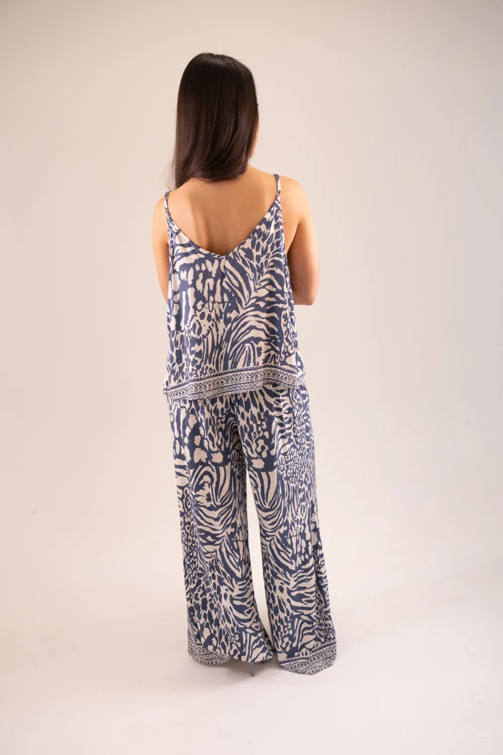 The Walk in Wardrobe Tops>Becca Zebra Print Cami In Blue