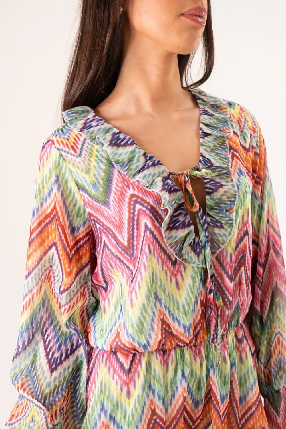 The Walk in Wardrobe Jumpsuits & Playsuits>Becca Zig Zag Print Playsuit In Multi