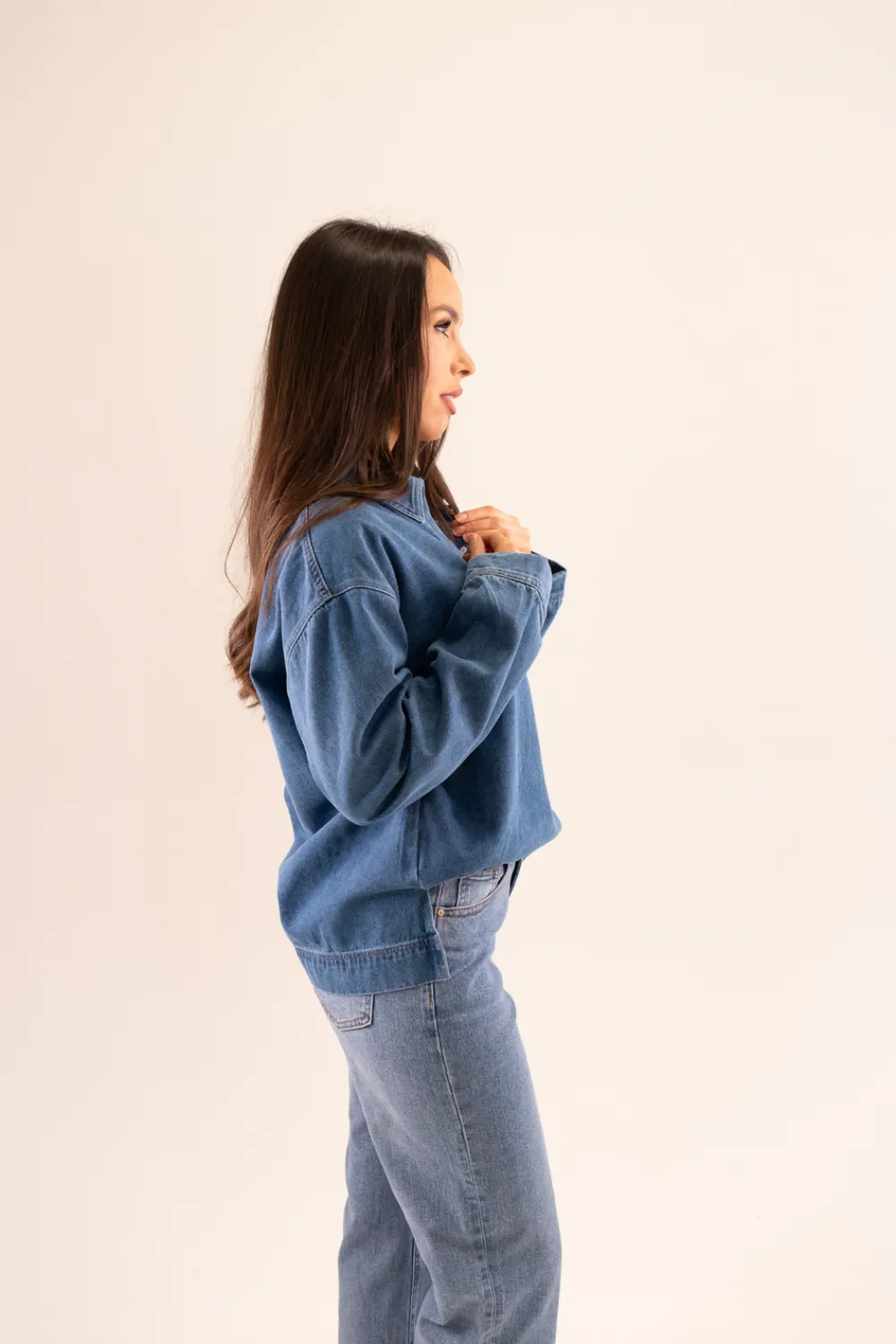 The Walk in Wardrobe Shirts>Caitlyn Denim Shirt In Light Wash