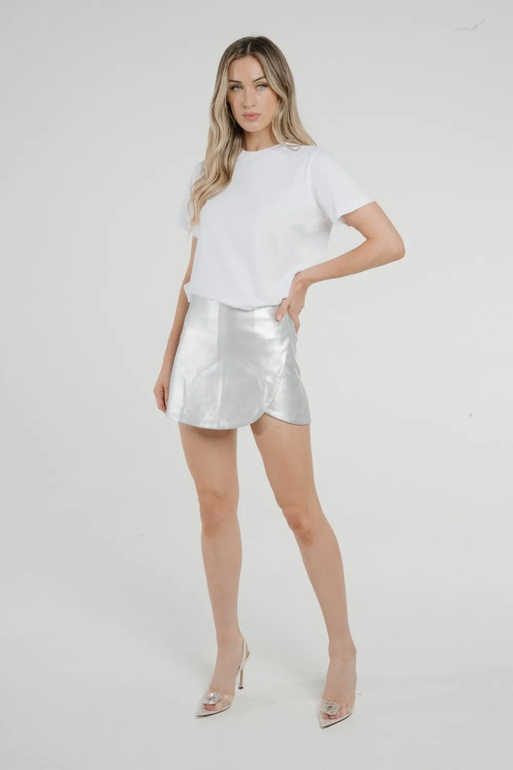 The Walk in Wardrobe Skirts & Skorts>Cindy Wrap Skort In Silver