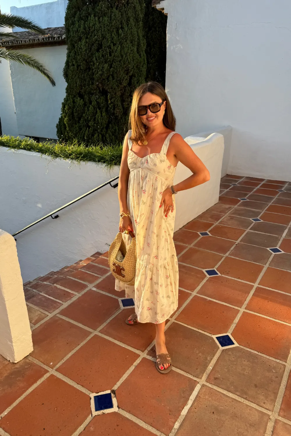 The Walk in Wardrobe Midi Dresses>Daisy Pink Floral Dress In Cream