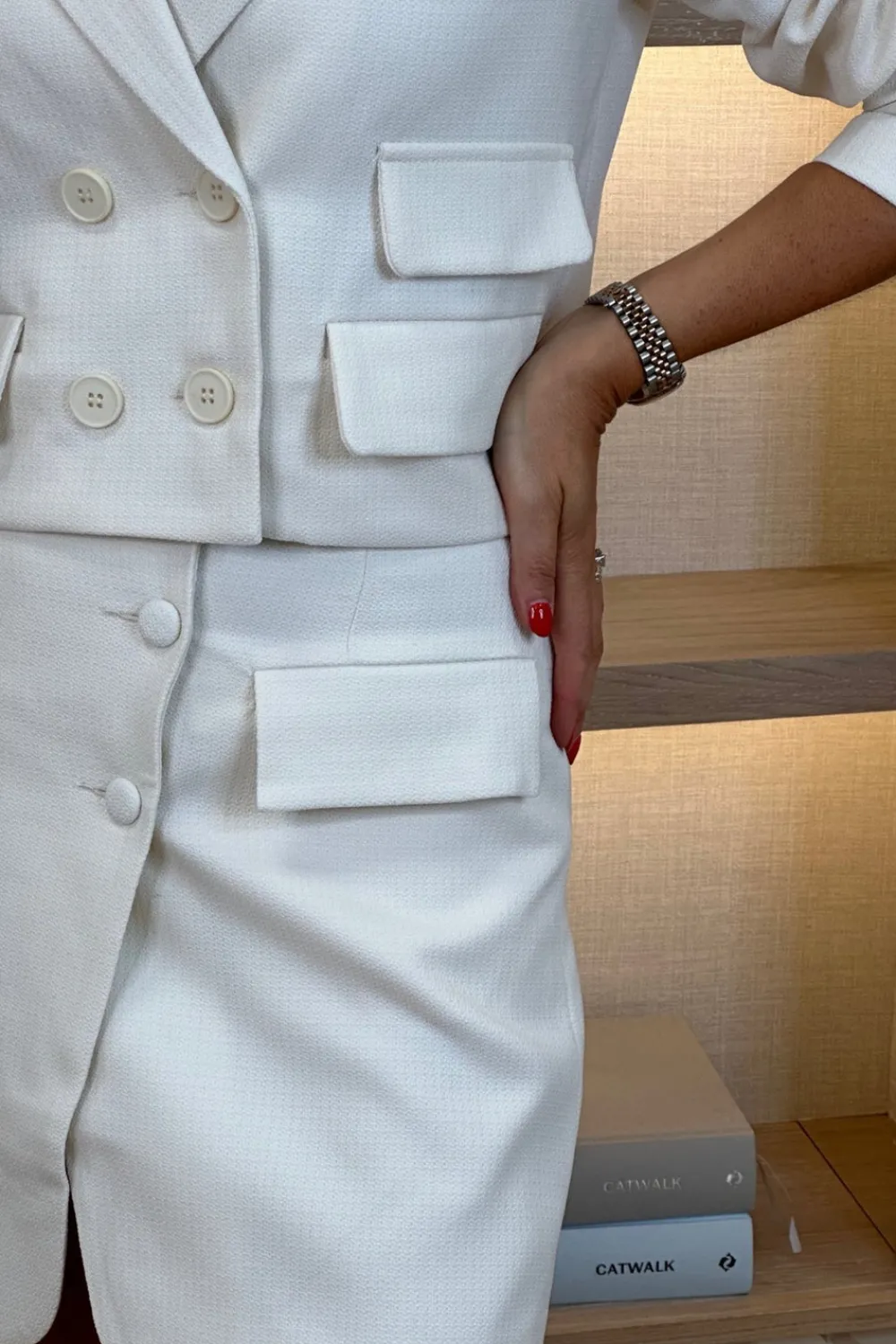 The Walk in Wardrobe Two-Piece>Daisy Pocket Detail Two Piece In Cream