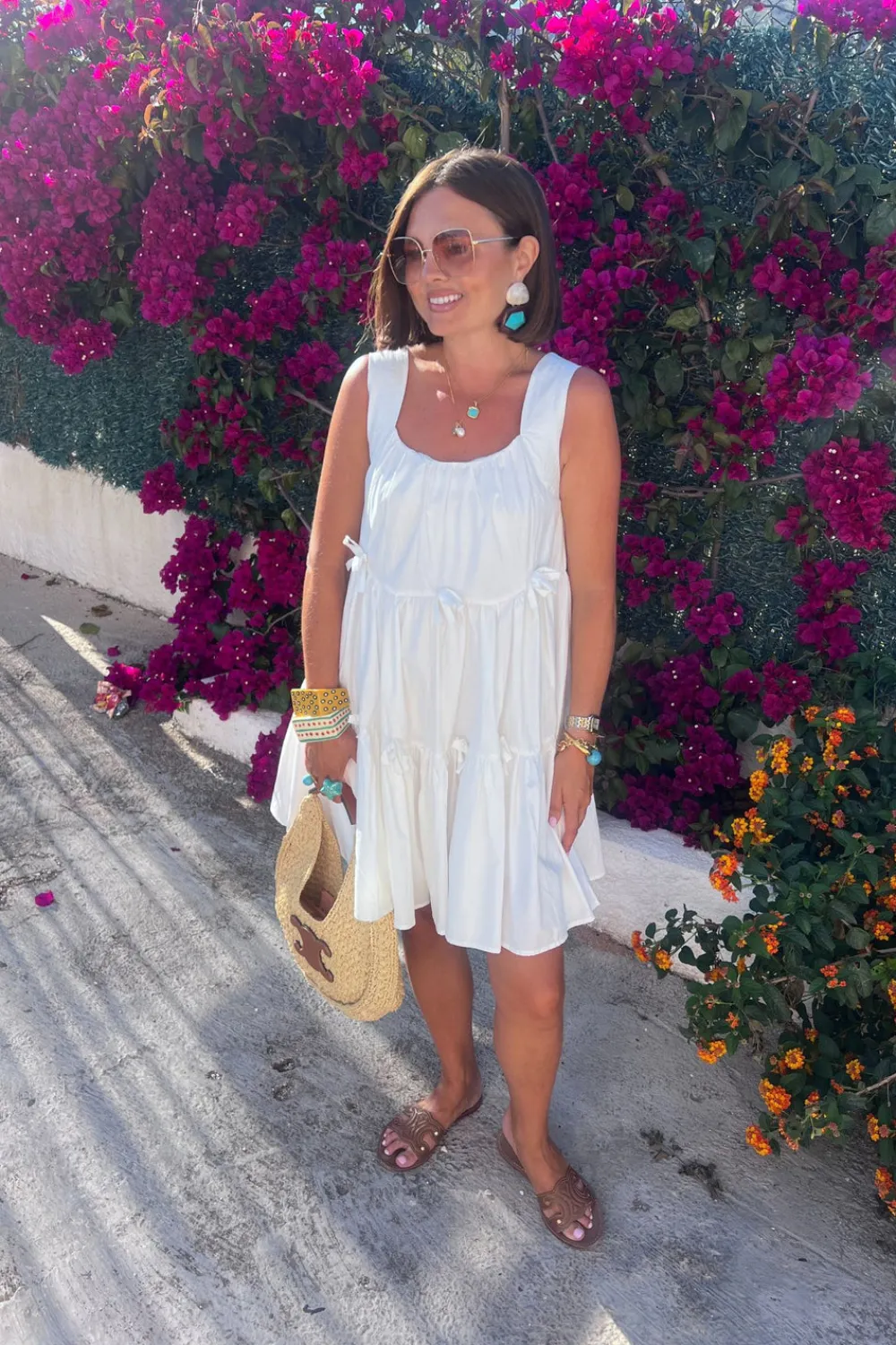 The Walk in Wardrobe Mini Dresses>Daisy Tiered Bow Detail Dress In Blue