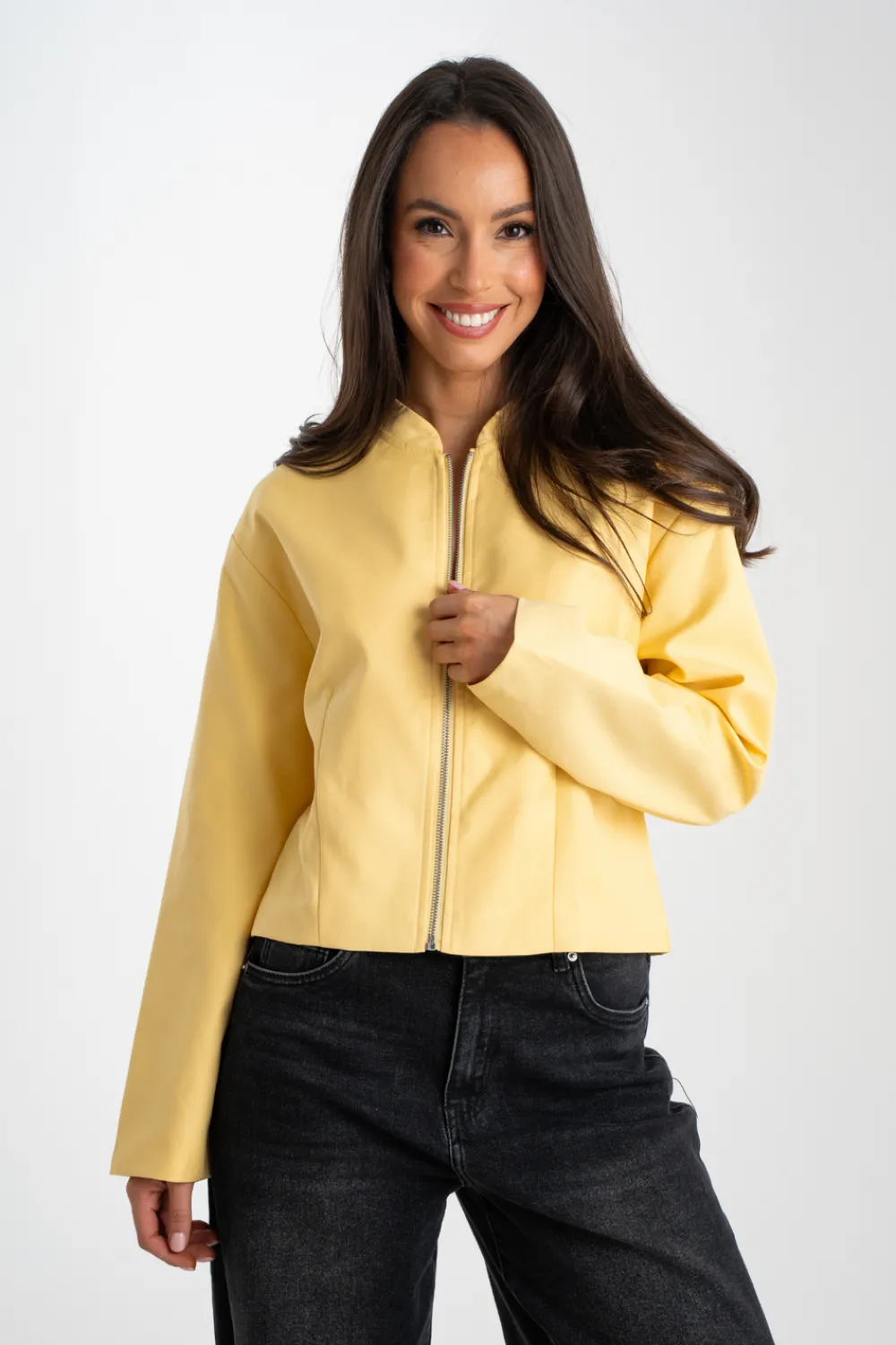 The Walk in Wardrobe Coats & Jackets>Daisy Zip Jacket In Lemon