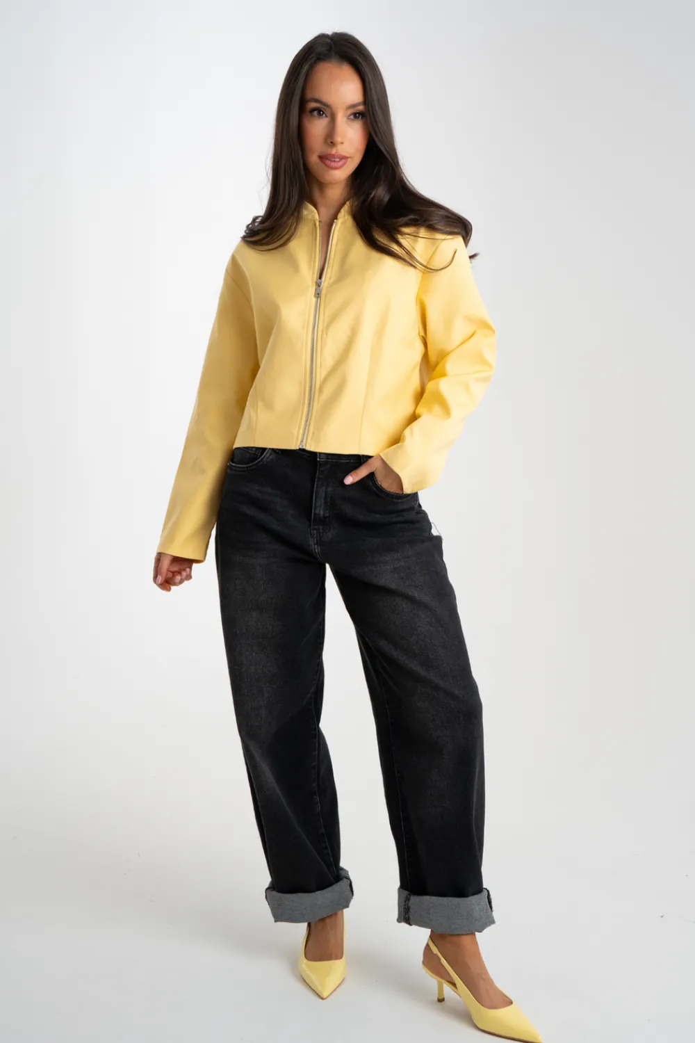 The Walk in Wardrobe Coats & Jackets>Daisy Zip Jacket In Lemon