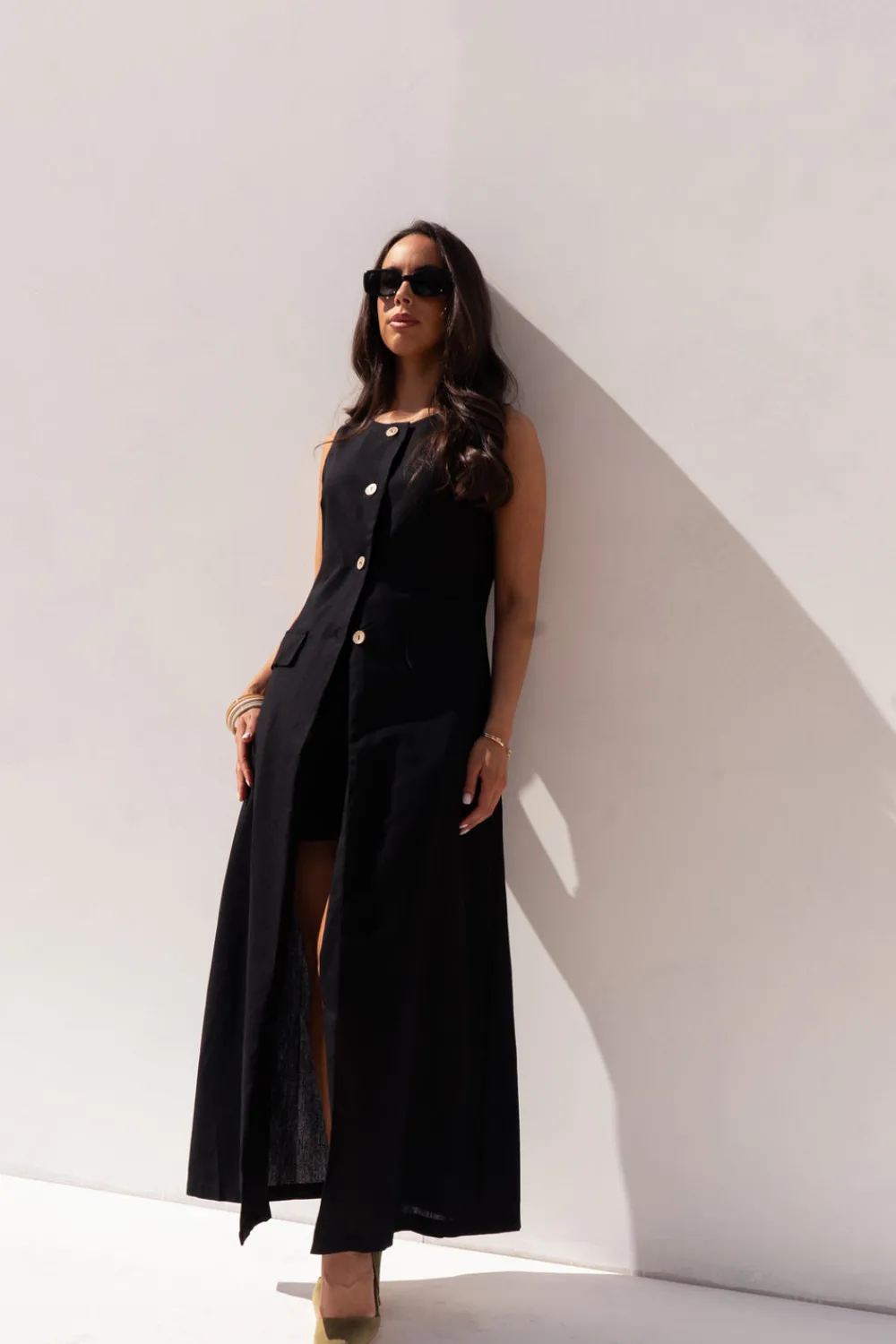 The Walk in Wardrobe Tops>Elsa Longline Waistcoat In Ivory