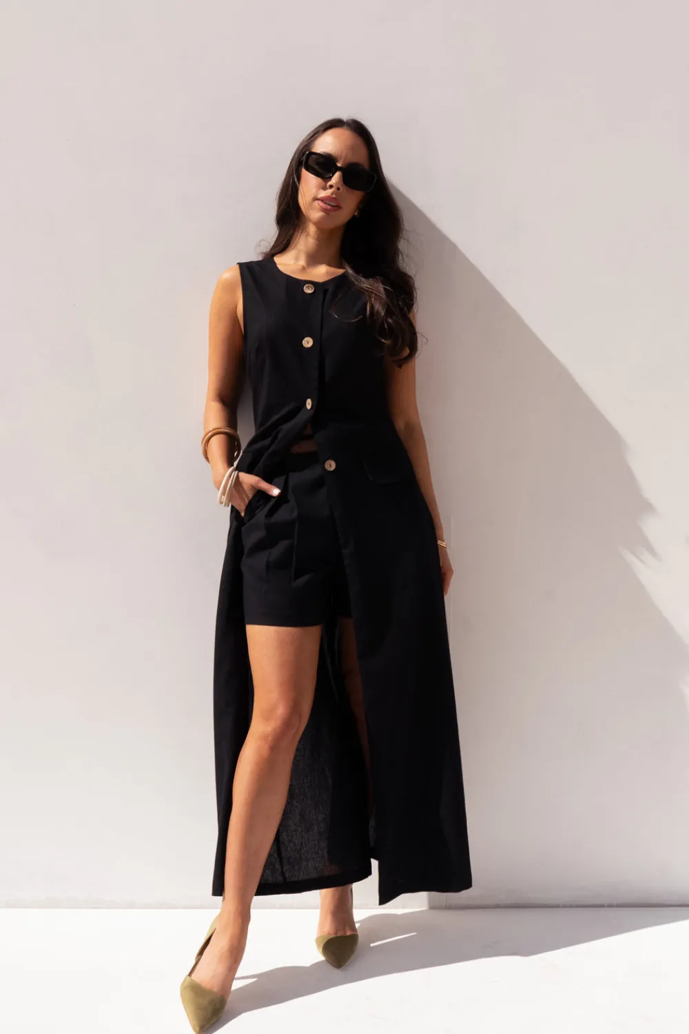 The Walk in Wardrobe Tops>Elsa Longline Waistcoat In Ivory