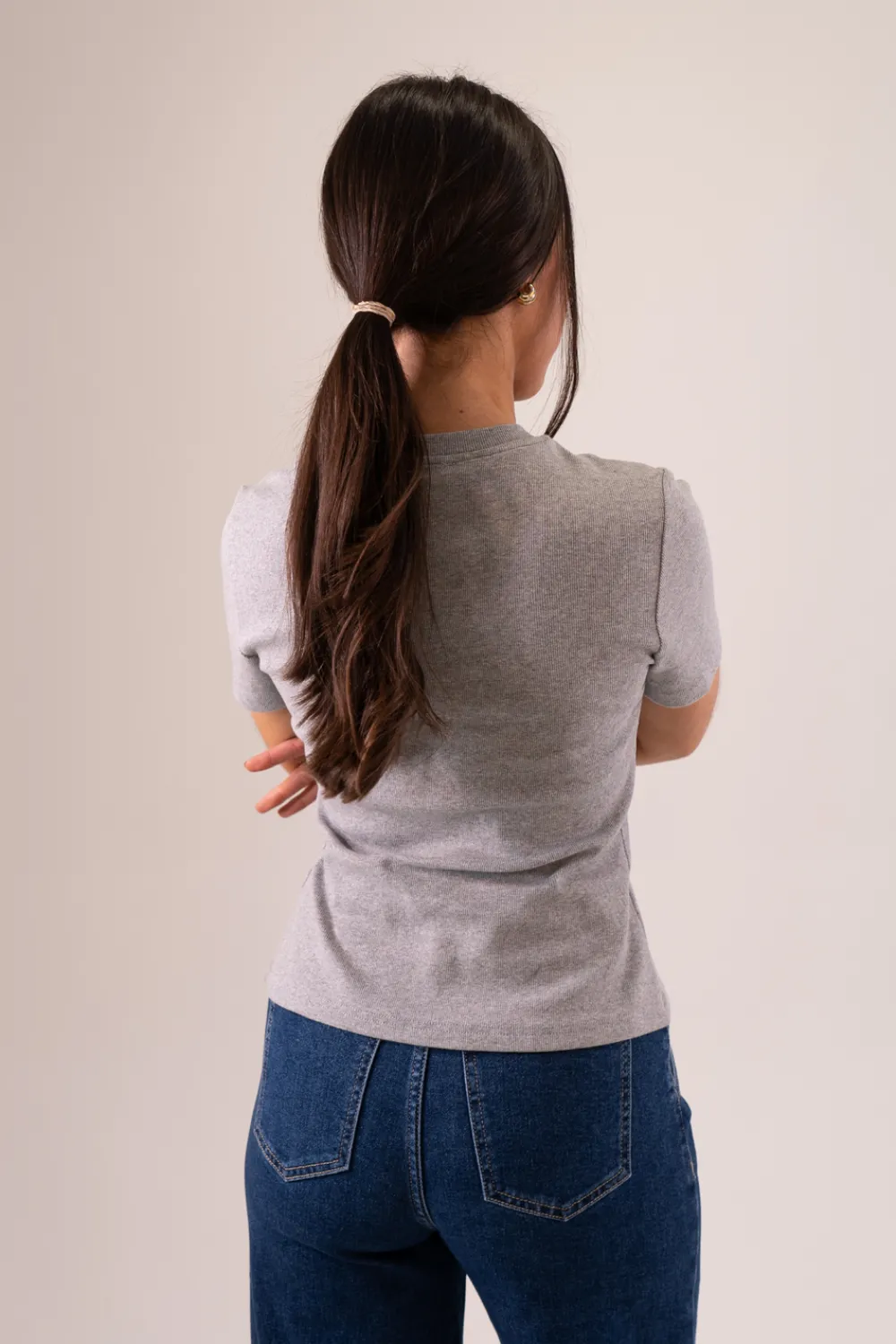 The Walk in Wardrobe T-Shirts|Tops>Elsa Ruched T-Shirt In Grey