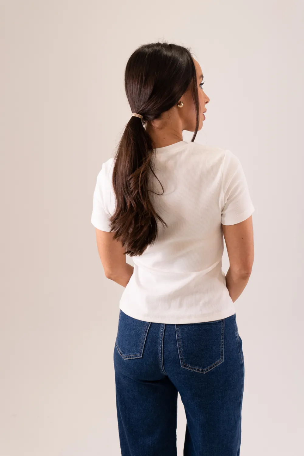 The Walk in Wardrobe T-Shirts|Tops>Elsa Ruched T-Shirt In White