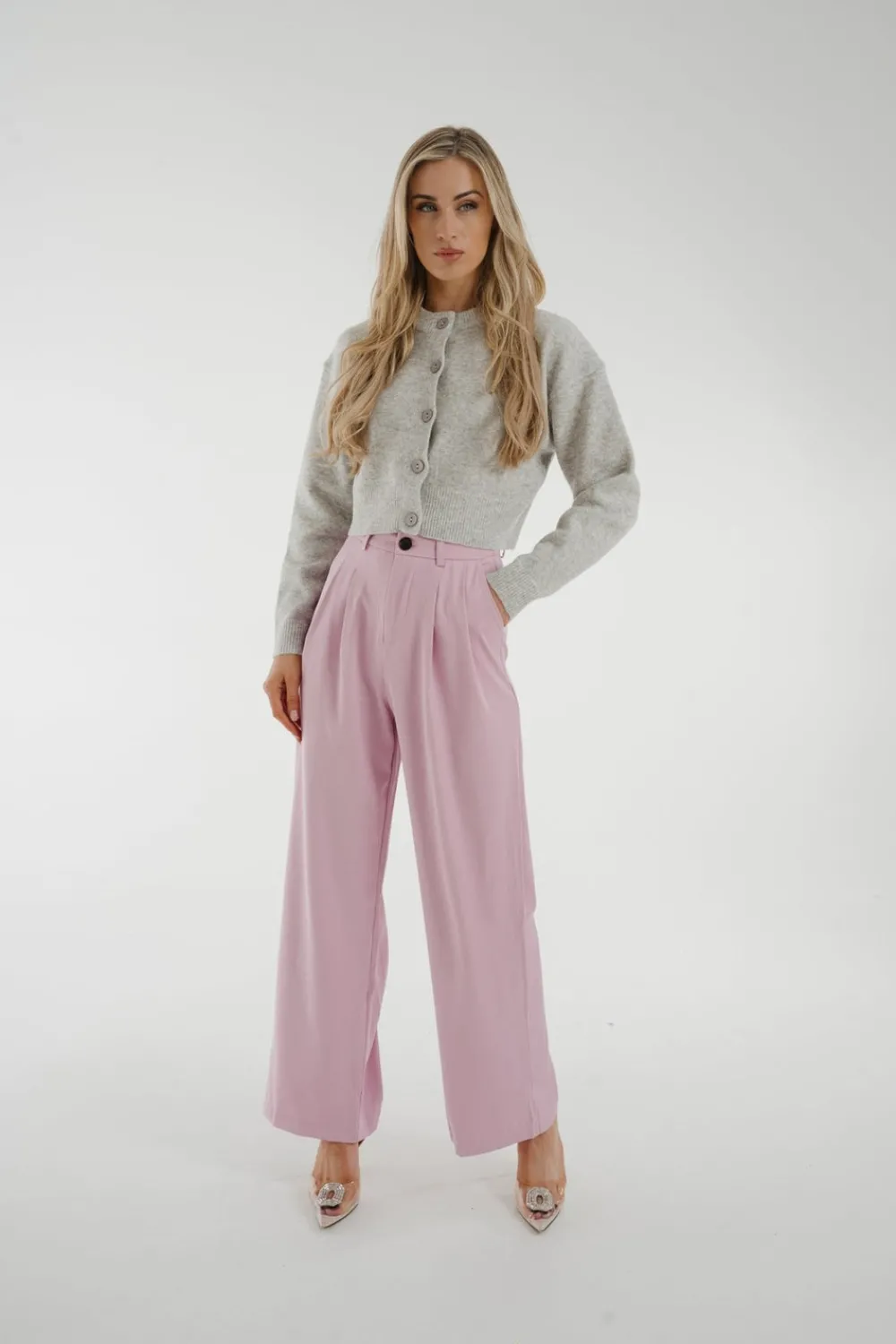 The Walk in Wardrobe Trousers>Elsa Wide Leg Trouser In Pink