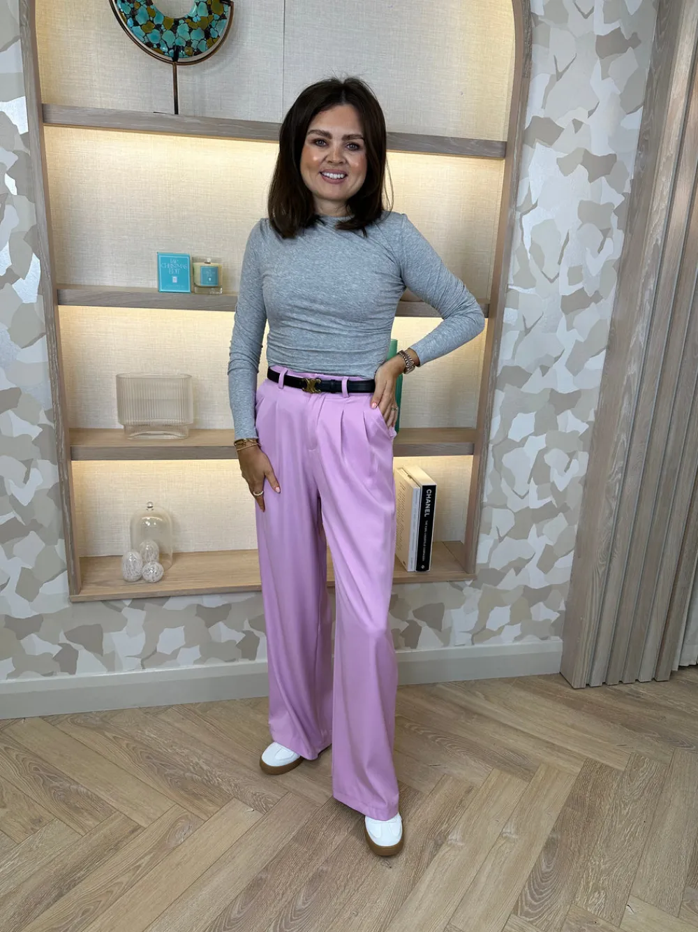 The Walk in Wardrobe Trousers>Elsa Wide Leg Trouser In Pink
