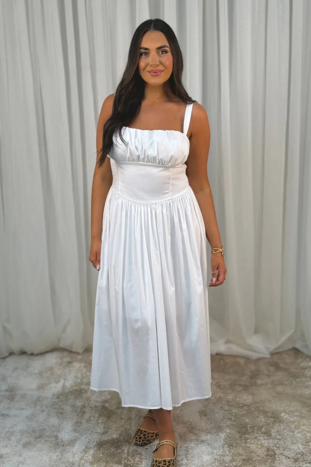 The Walk in Wardrobe Midi Dresses>Erica Corset Waist Midi Dress In Black