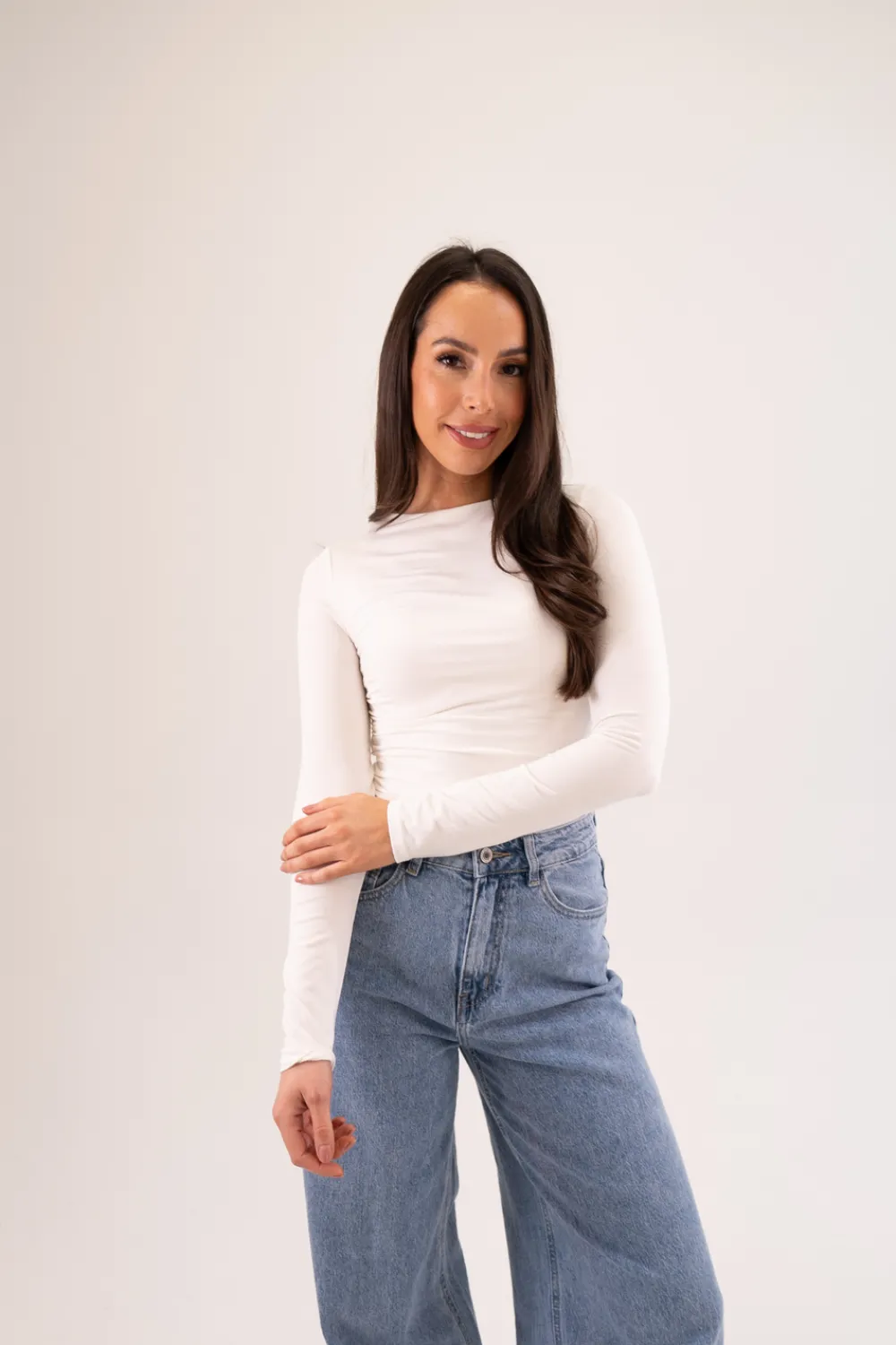 The Walk in Wardrobe Tops>Erica Long Sleeve Top In Chocolate