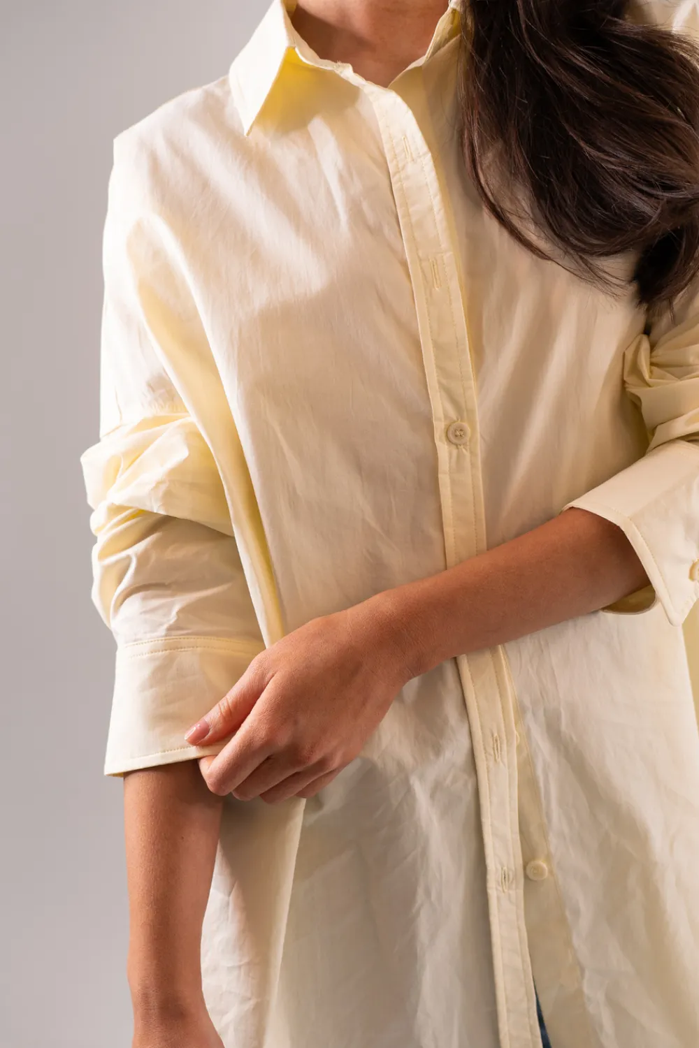 The Walk in Wardrobe Shirts>Erica Oversized Shirt In Lemon