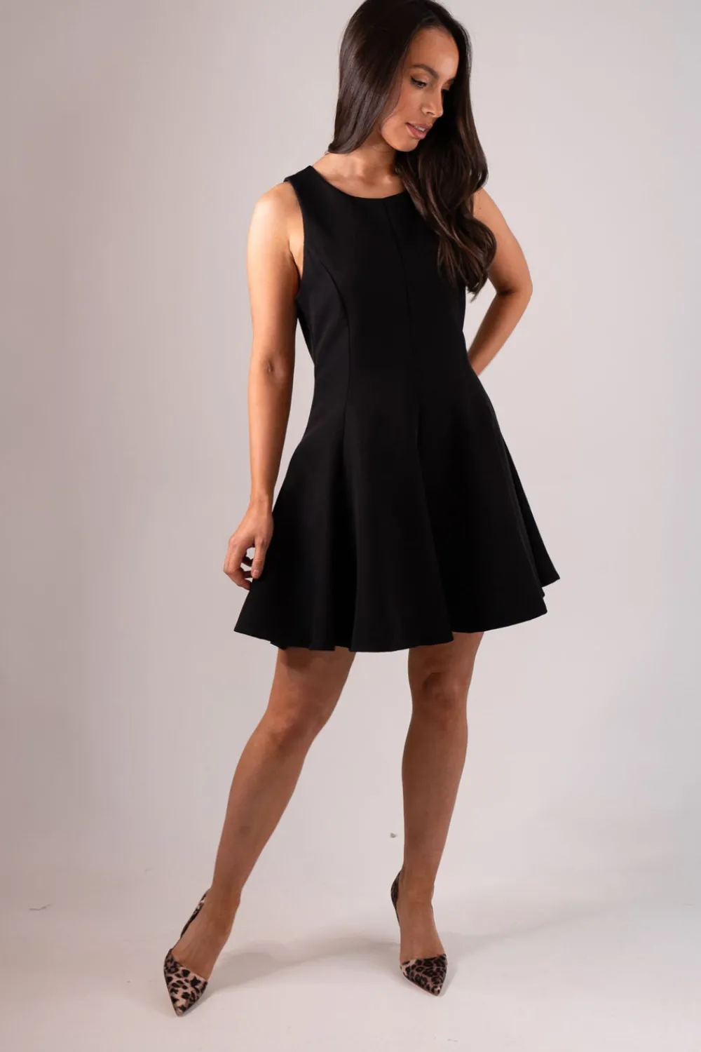 The Walk in Wardrobe Mini Dresses>Erica Seamed Dress In Black