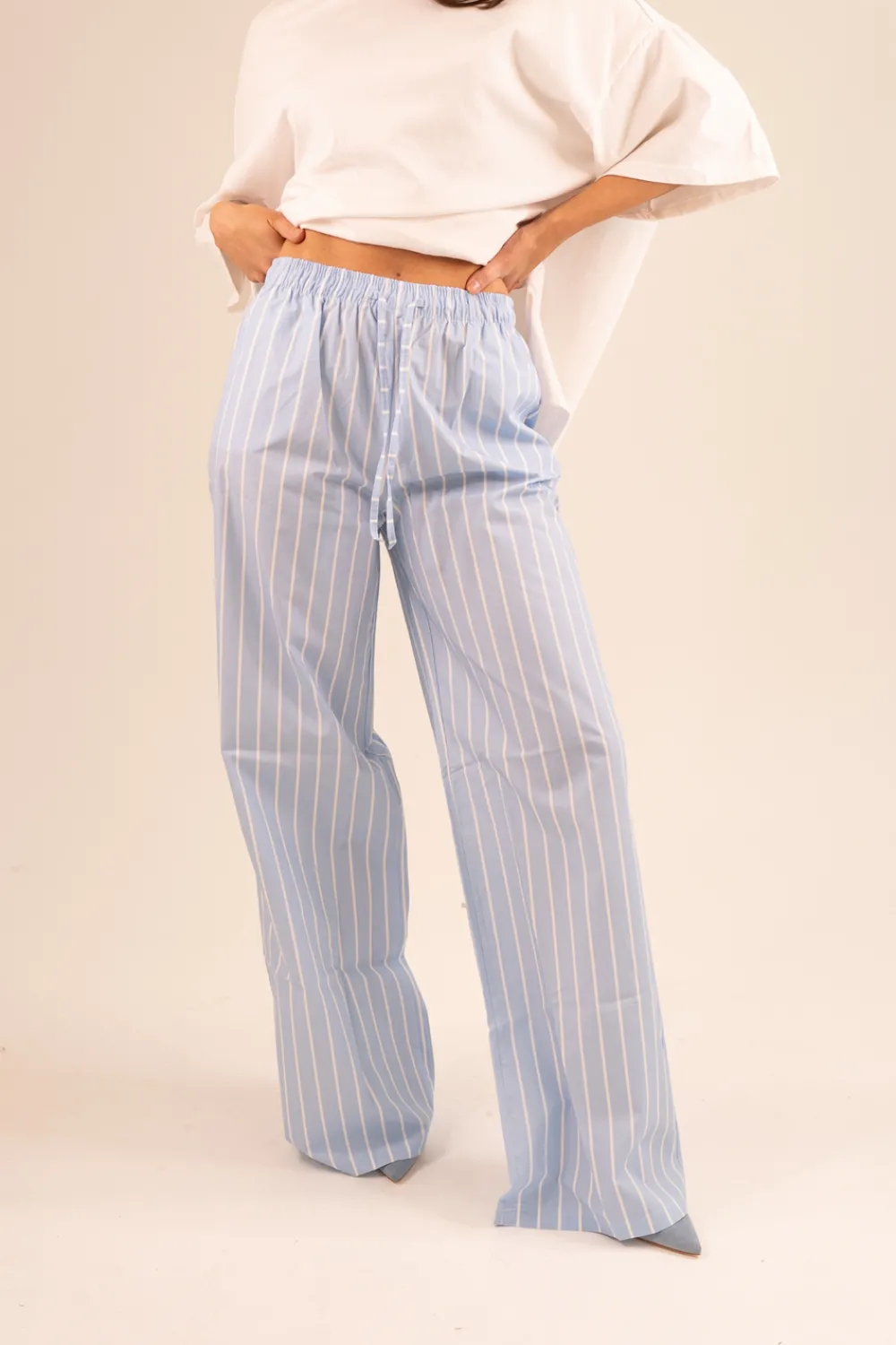 The Walk in Wardrobe Trousers>Erica Striped Trousers In Blue