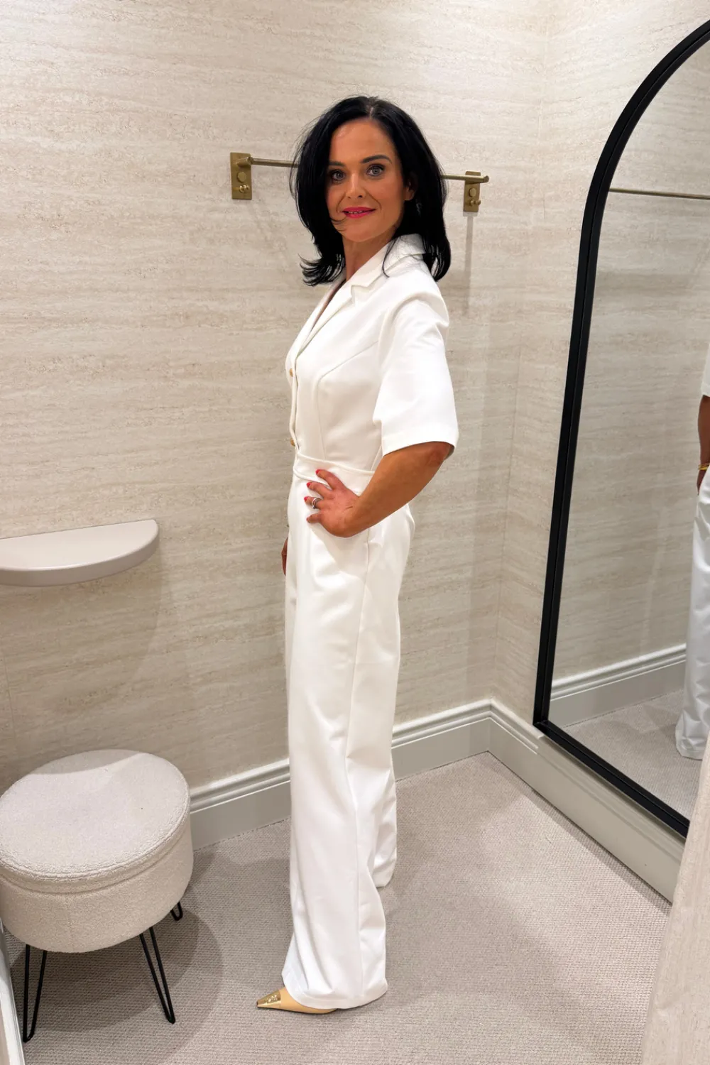 The Walk in Wardrobe Jumpsuits & Playsuits>Eva Button Front Jumpsuit In White