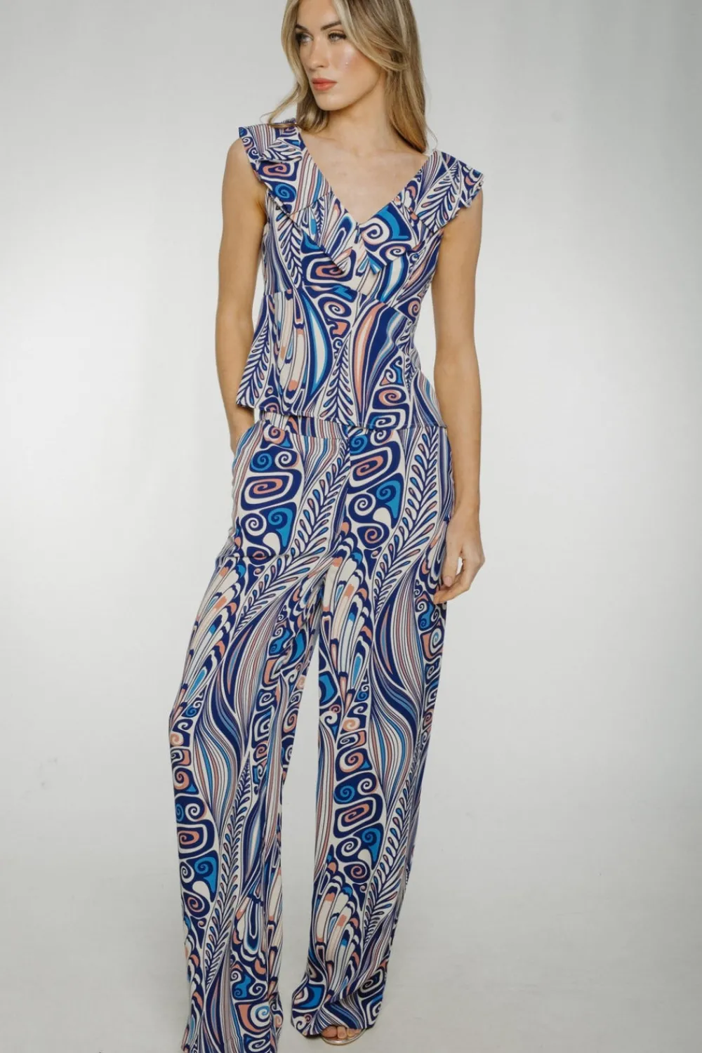 The Walk in Wardrobe Two-Piece>Eva Two Piece In Blue Mix