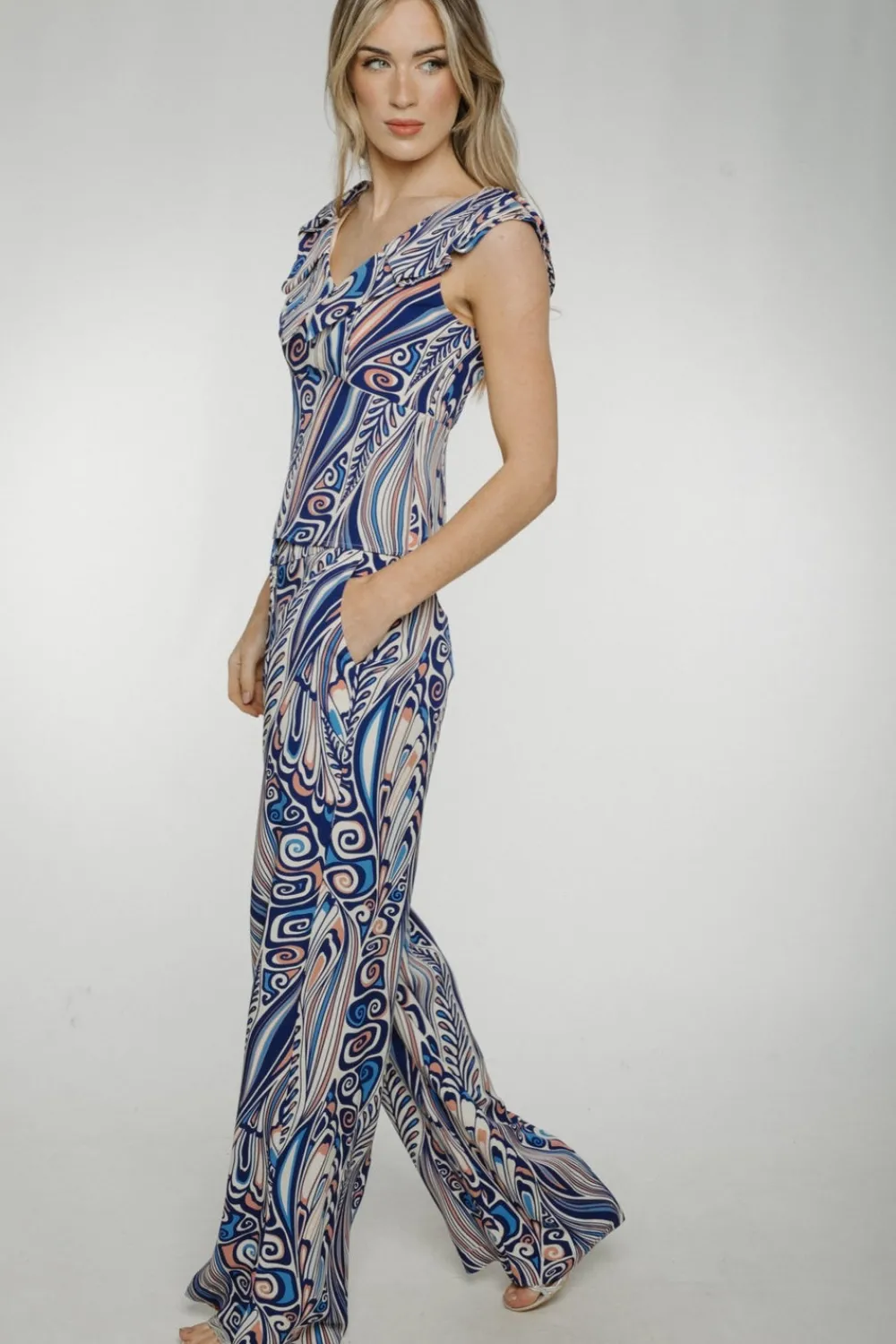 The Walk in Wardrobe Two-Piece>Eva Two Piece In Blue Mix