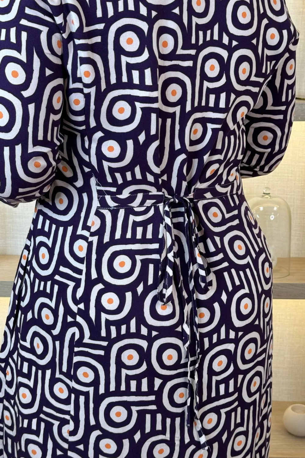 The Walk in Wardrobe Midi Dresses>Frankie Button Front Midi Dress In Purple Mix