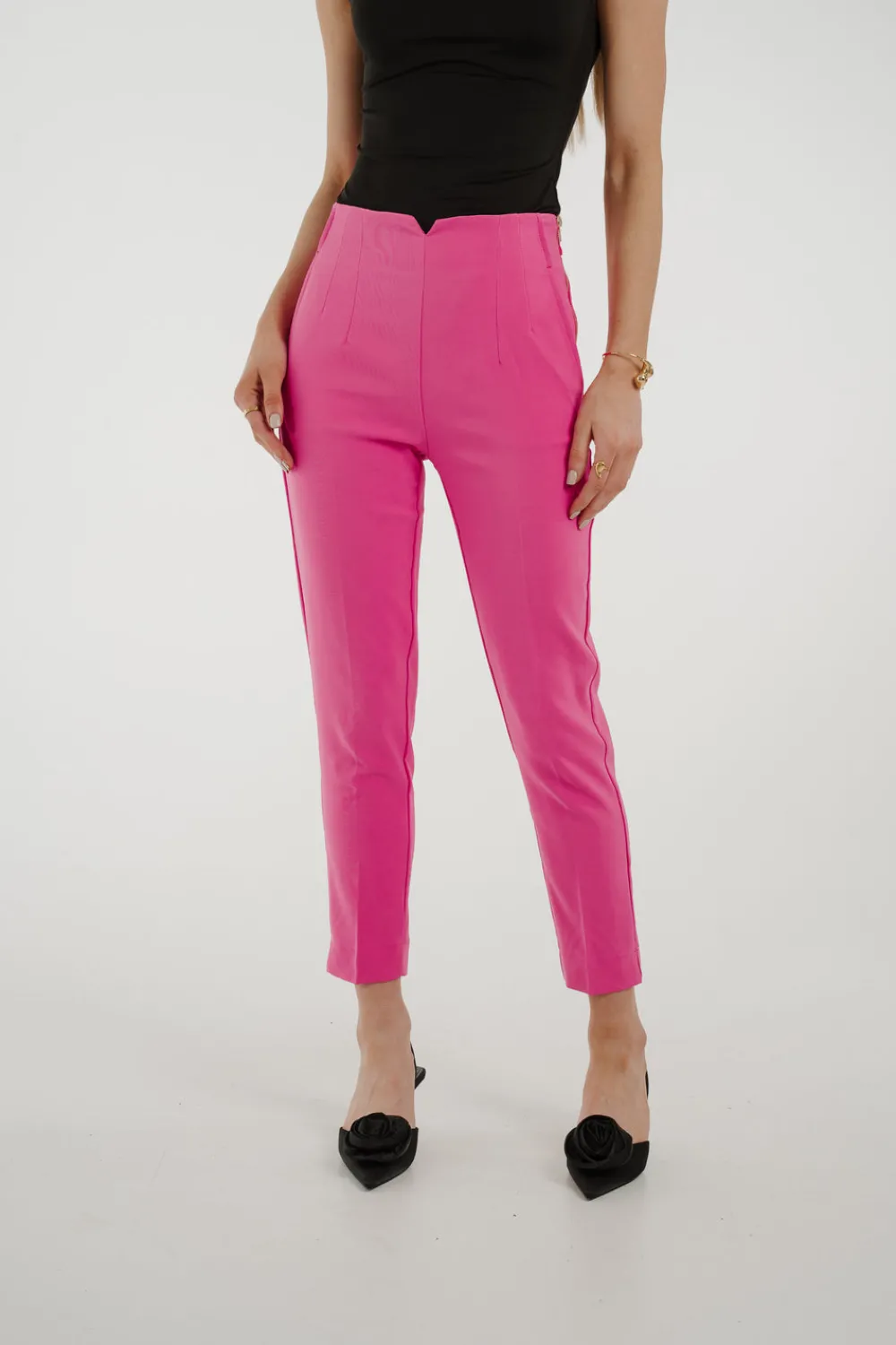 The Walk in Wardrobe Trousers>Freya Fitted Trouser In Fuchsia