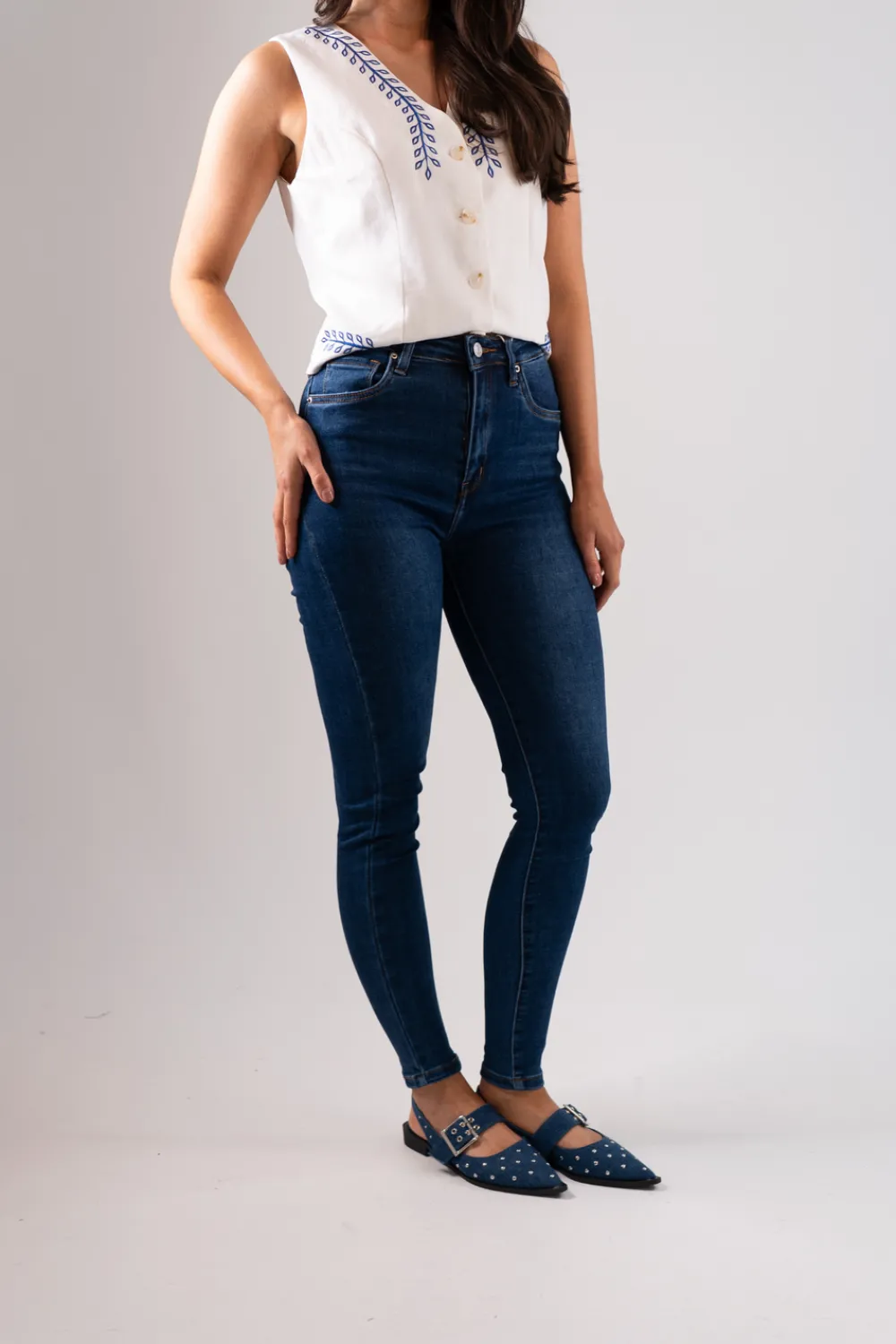 The Walk in Wardrobe Skinny Jeans>Freya Skinny Jeans In Dark Wash