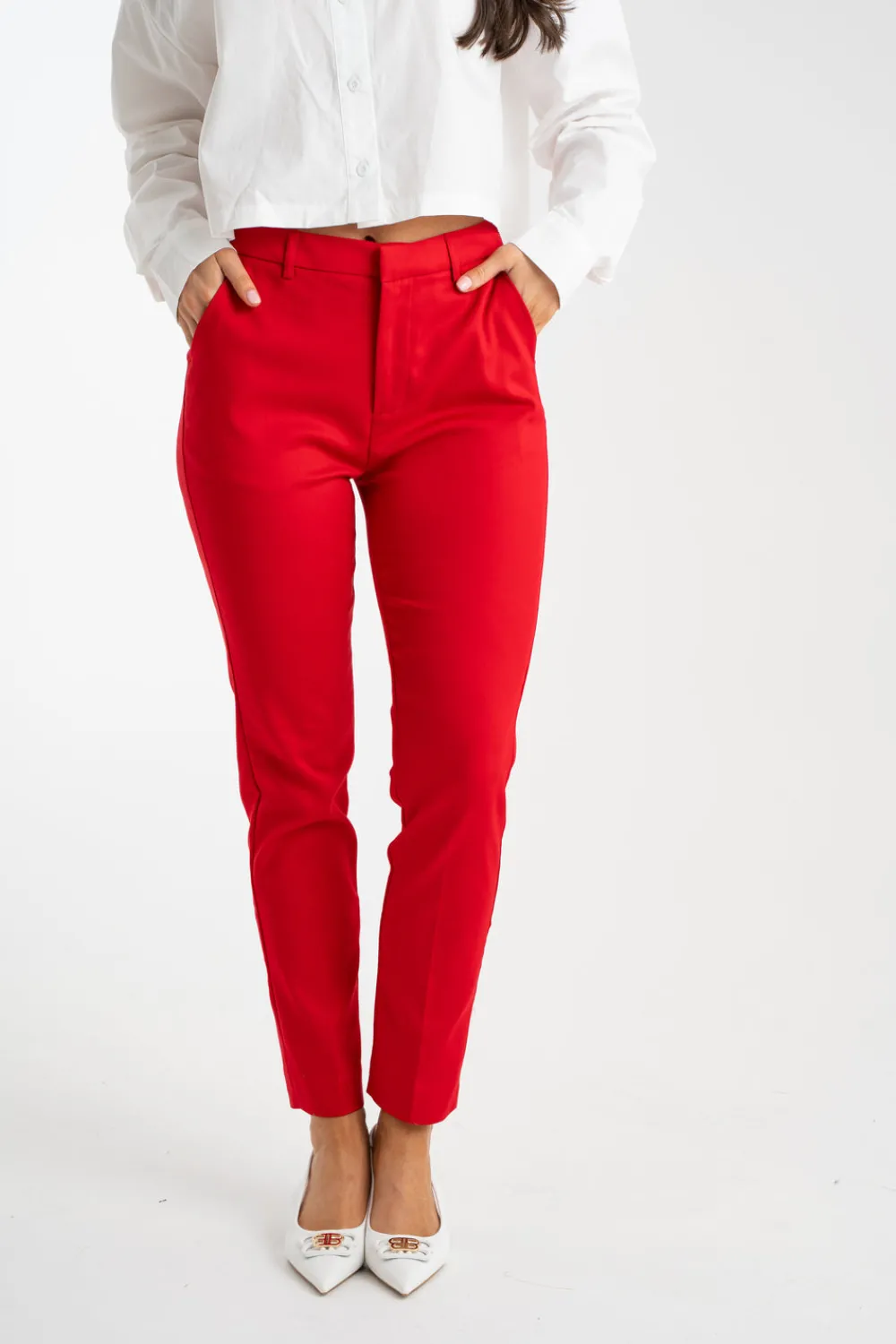 The Walk in Wardrobe Trousers>Freya Straight Leg Trousers In Navy