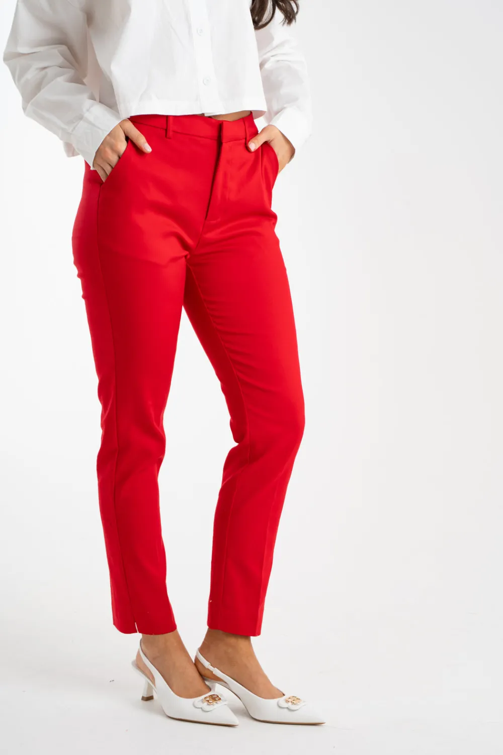 The Walk in Wardrobe Trousers>Freya Straight Leg Trousers In Navy