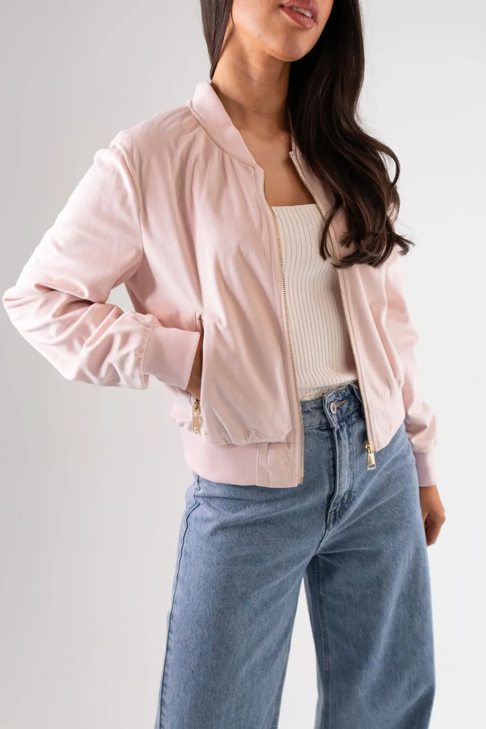 The Walk in Wardrobe Coats & Jackets>Harper Bomber Jacket In Pink