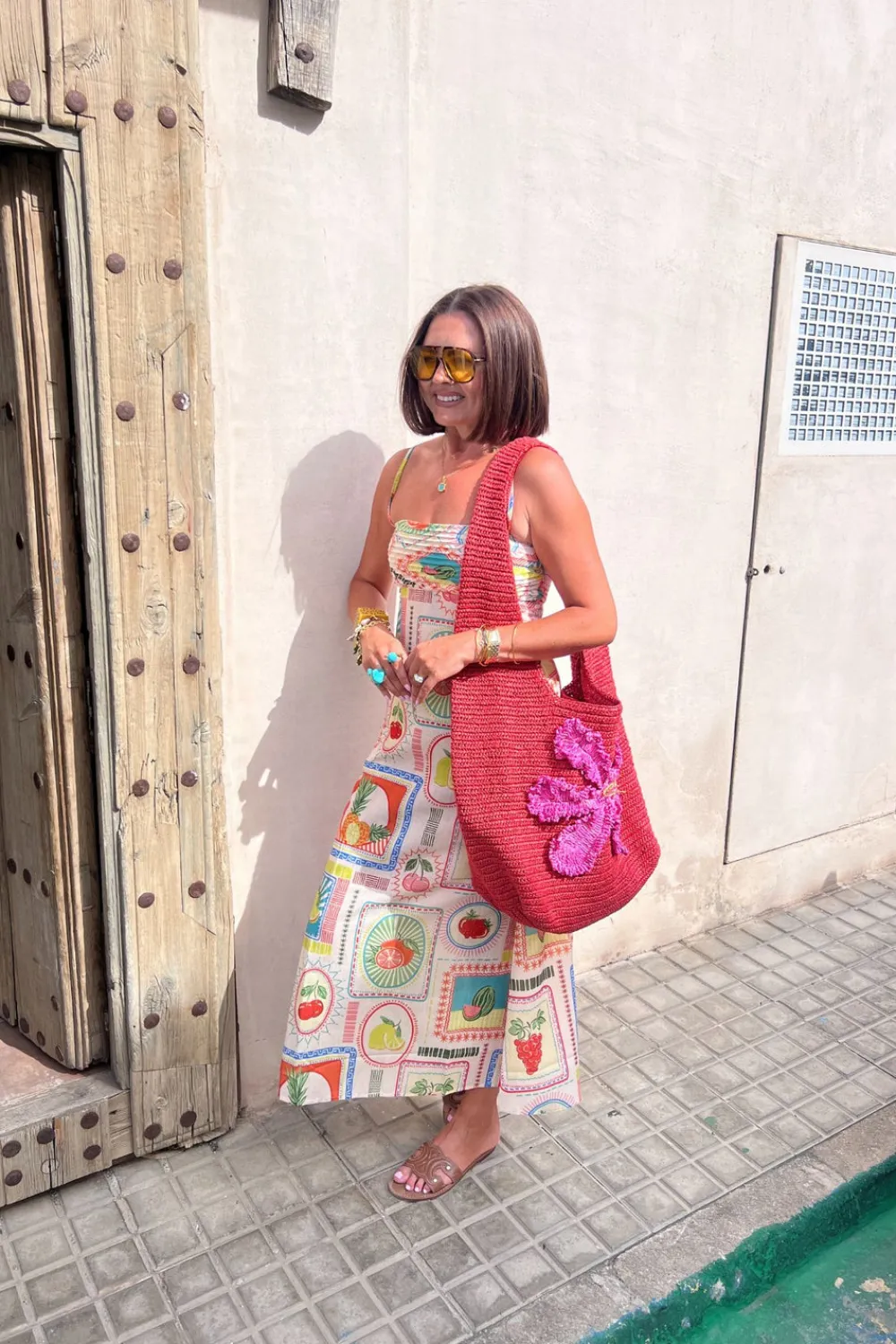 The Walk in Wardrobe Maxi Dresses>Holly Fruit Print Dress In Multi