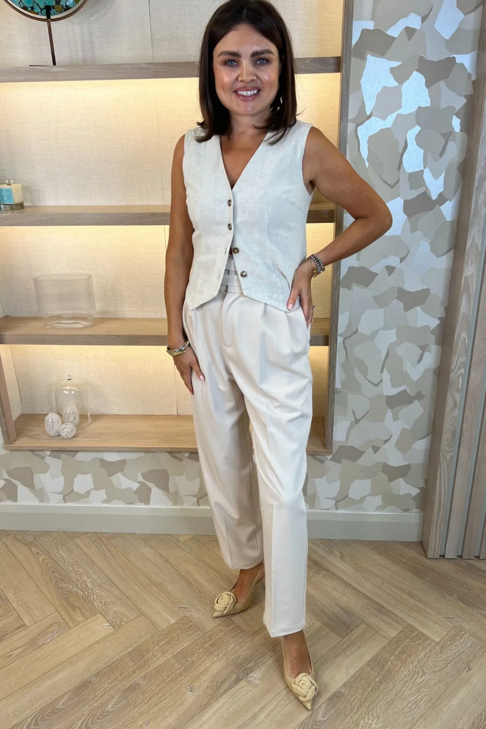 The Walk in Wardrobe Trousers>Holly Tapered Trousers In Grey