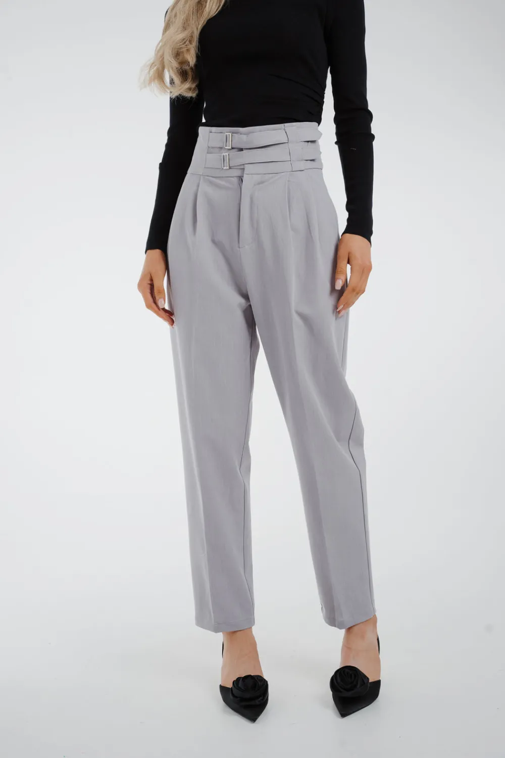 The Walk in Wardrobe Trousers>Holly Tapered Trousers In Grey