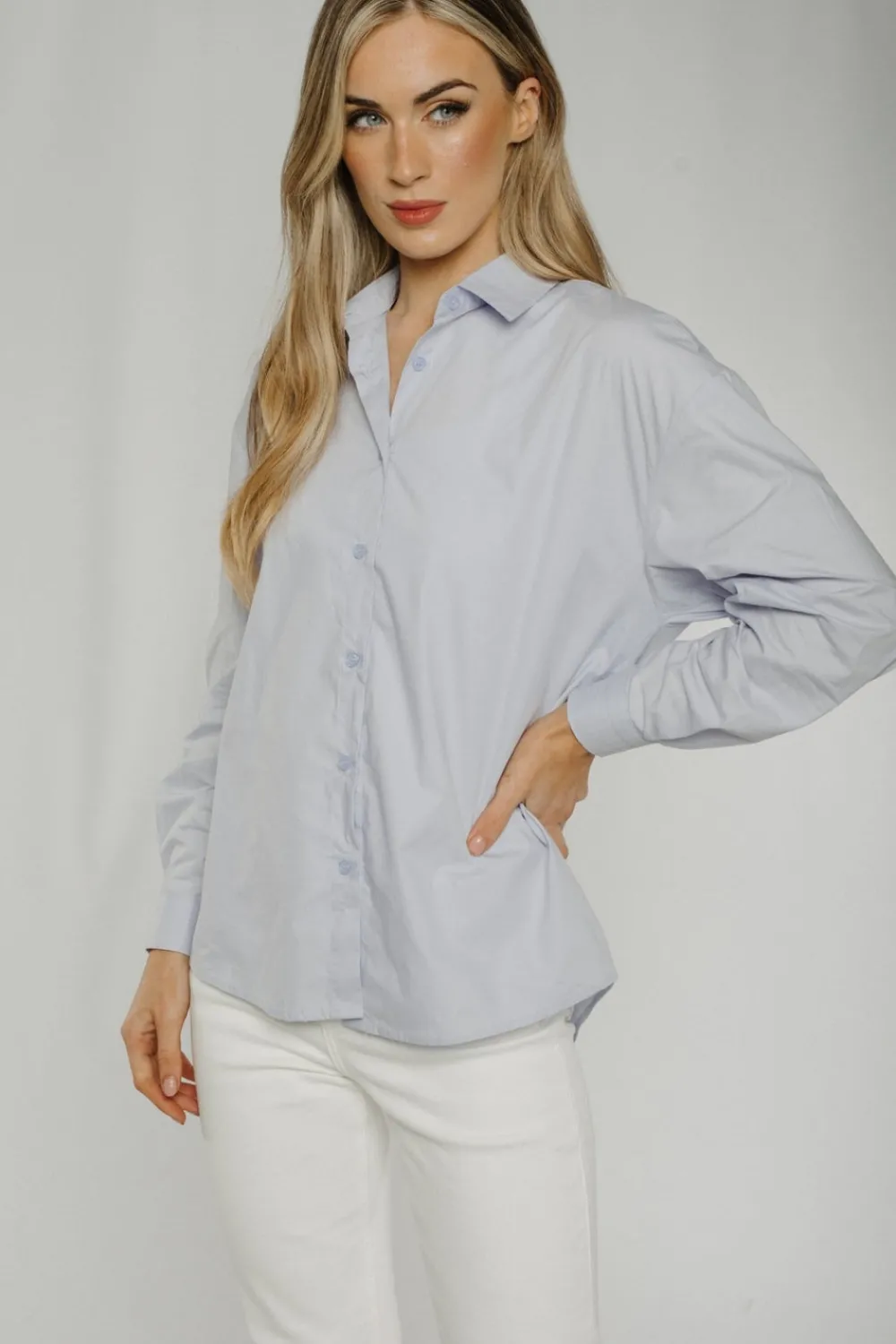The Walk in Wardrobe Shirts>Jane Slogan Shirt In Blue