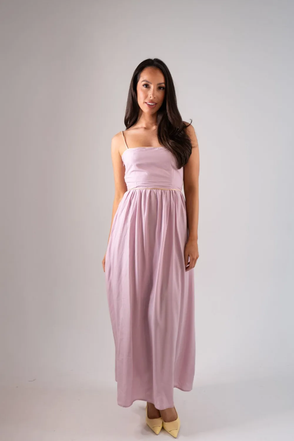 The Walk in Wardrobe Maxi Dresses>Jasmine Lace Up Dress In Lilac