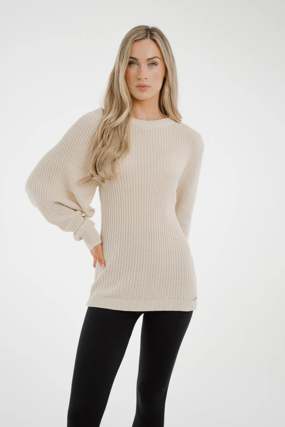 The Walk in Wardrobe Knitwear|Jumpers & Cardigans>Jasmine Open Sleeve Jumper In Cream