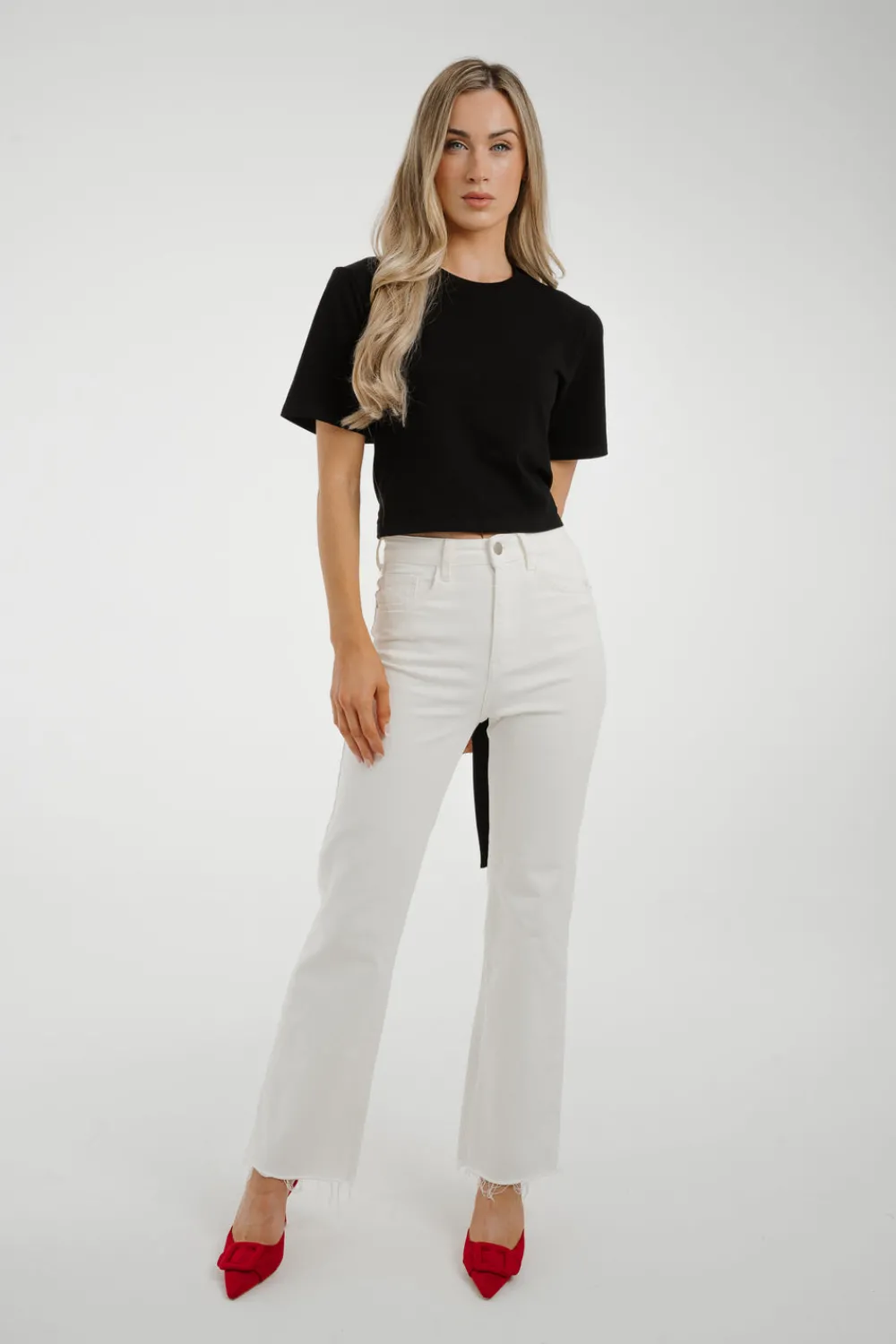 The Walk in Wardrobe Tops|T-Shirts>Jasmine Tie Detail T-Shirt In Black