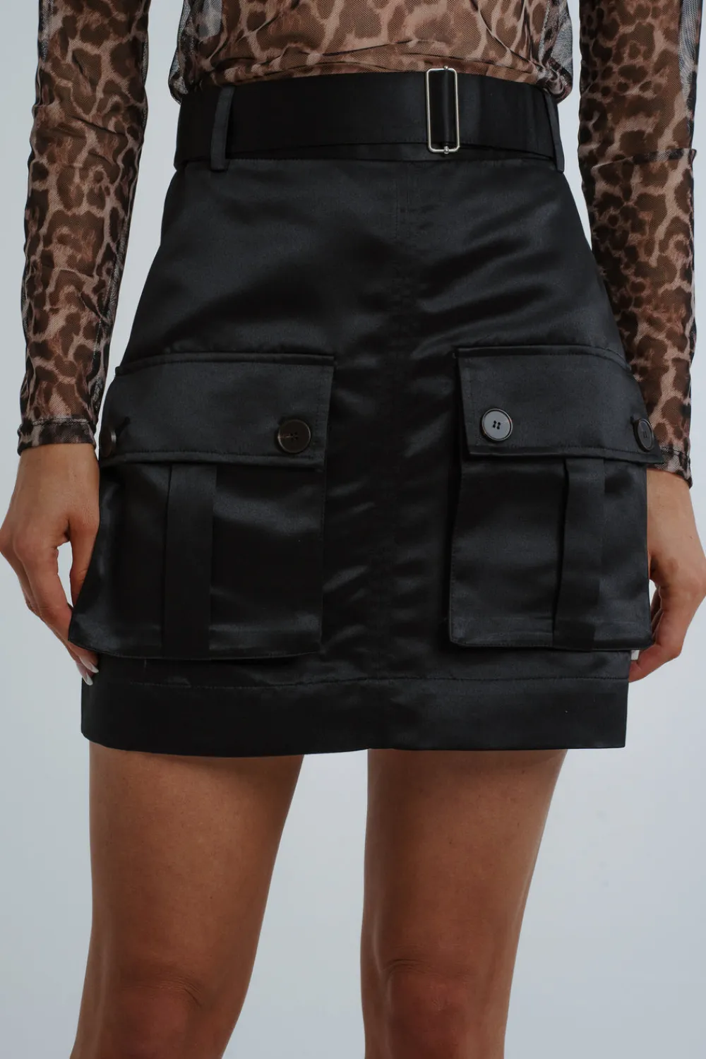 The Walk in Wardrobe Skirts & Skorts>Jasmine Utility Mini Skirt In Black