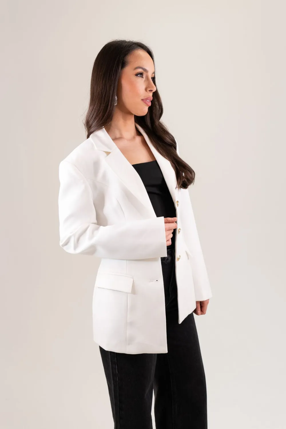 The Walk in Wardrobe Blazers>Kate Blazer In White