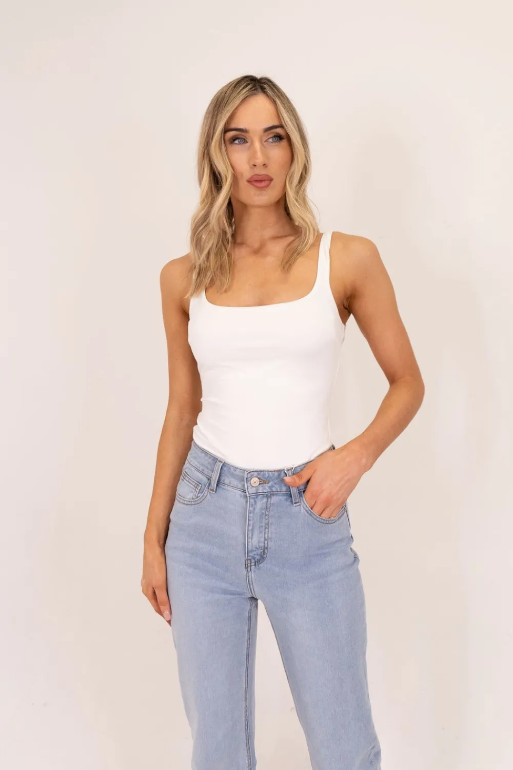 The Walk in Wardrobe Tops>Kate Bodysuit In White