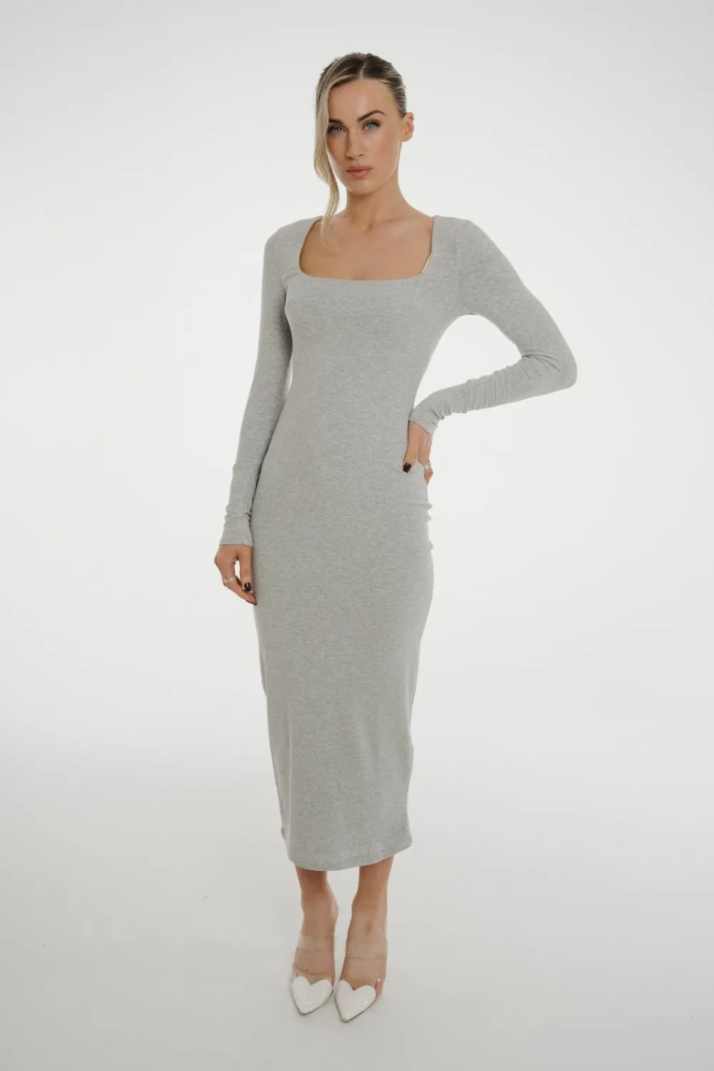 The Walk in Wardrobe Midi Dresses>Kate Midi Dress In Grey