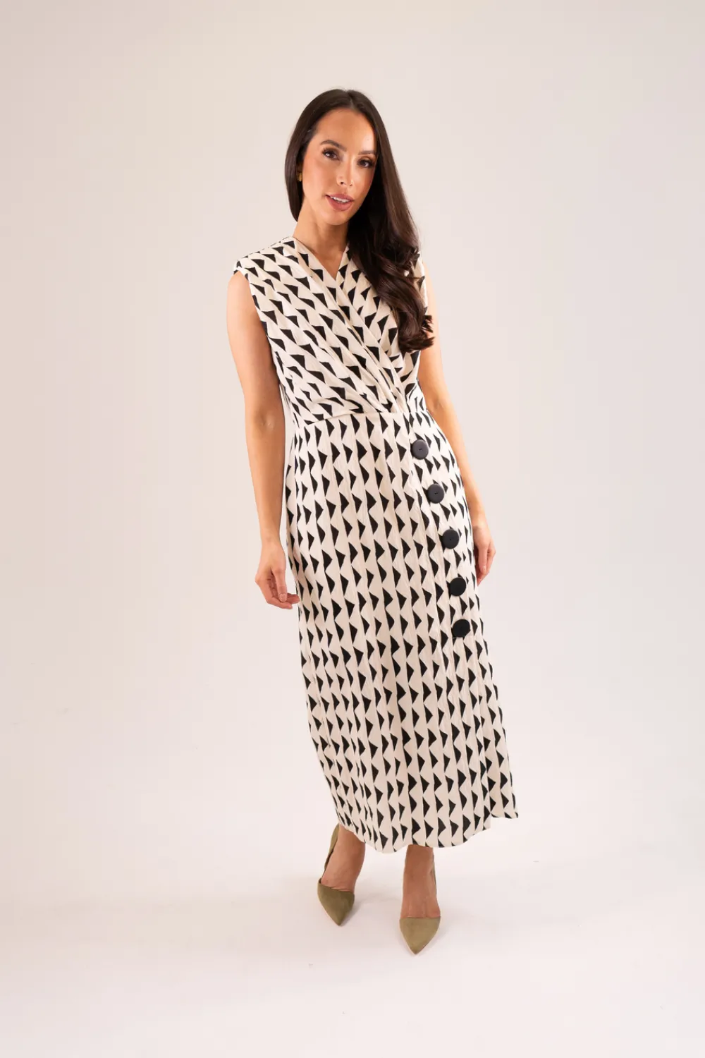 The Walk in Wardrobe Maxi Dresses|Midi Dresses>Kayla Aztec Print Dress In Cream